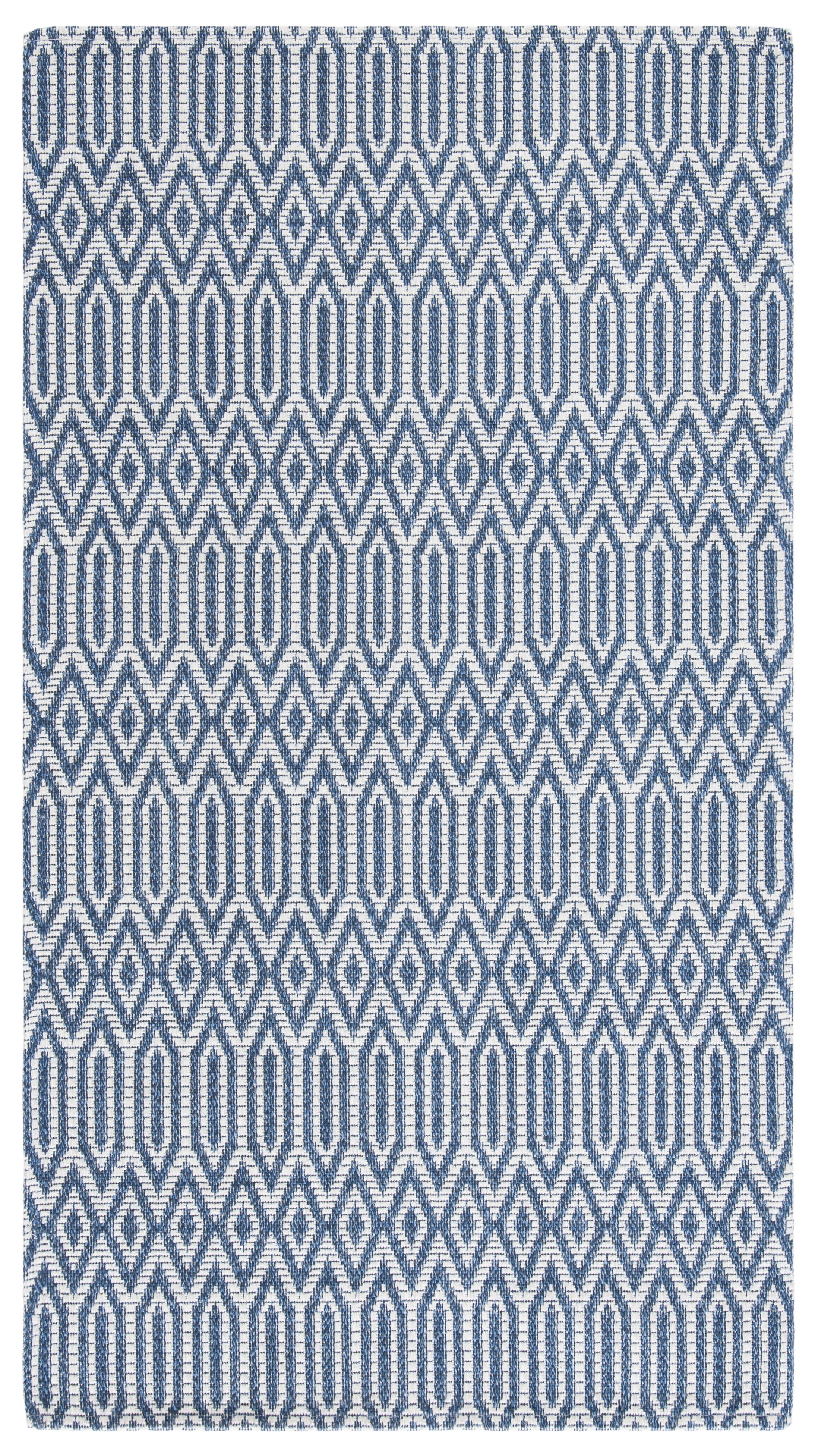 SAFAVIEH Martha Stewart Salah Geometric Cotton Area Rug, Blue/Grey, 3' x 5'