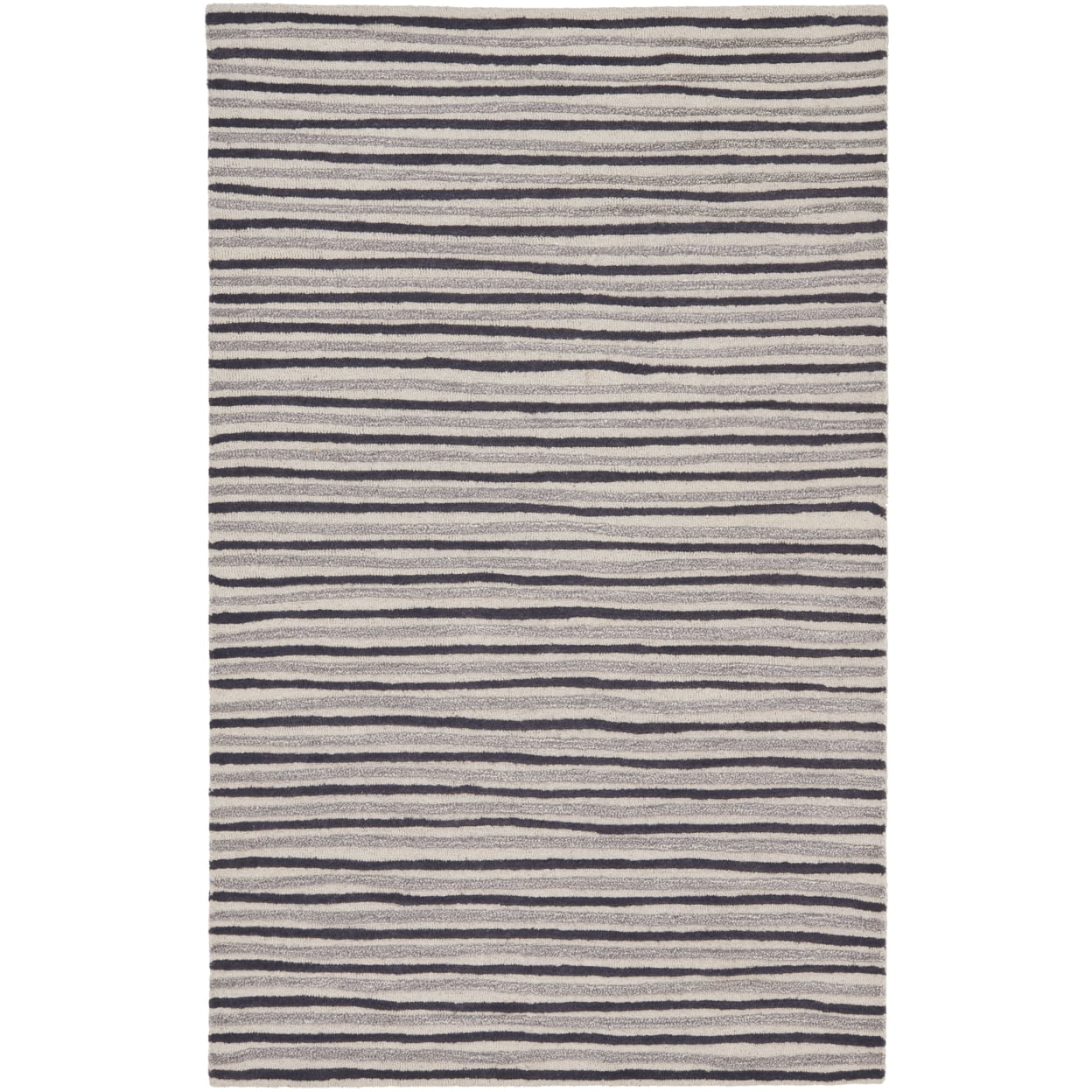Martha Stewart Hand Drawn Stripe - MSR3619 - Indoor Hand Tufted Area Rugs - Wampum Purple - 2'6"x4'3"