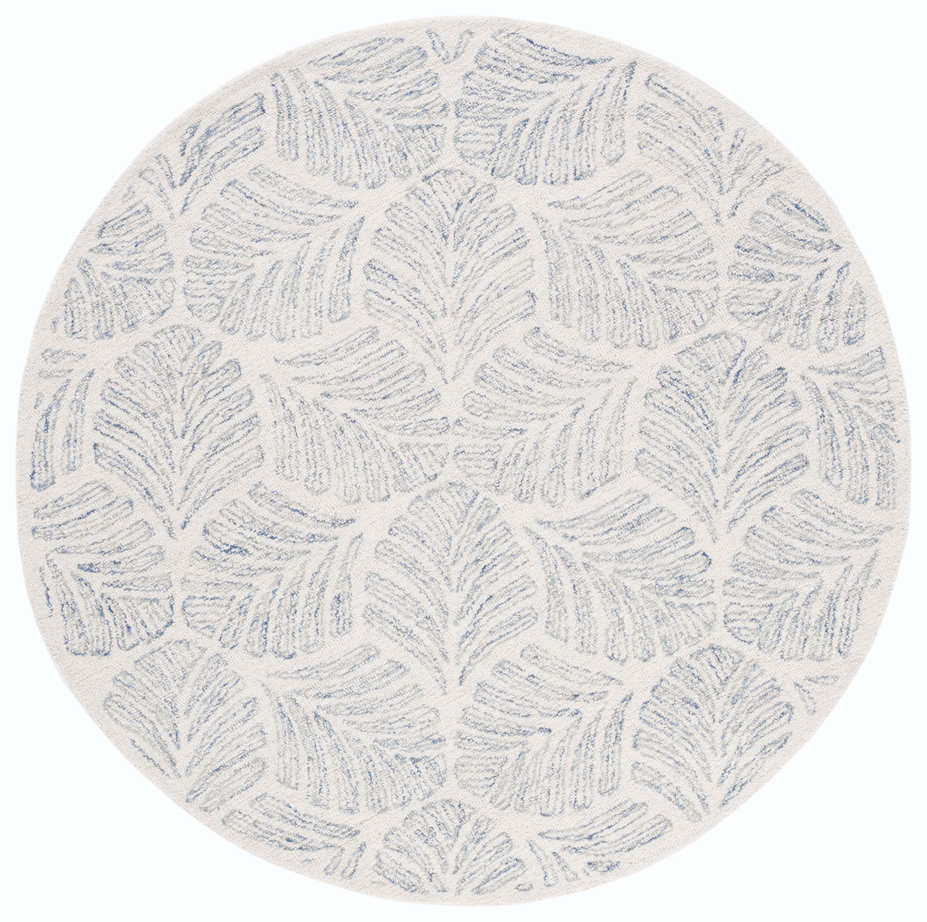 Martha Stewart Jardin - MSR3529 - Indoor Hand Tufted Area Rugs - Ivory/Blue - 6' Round