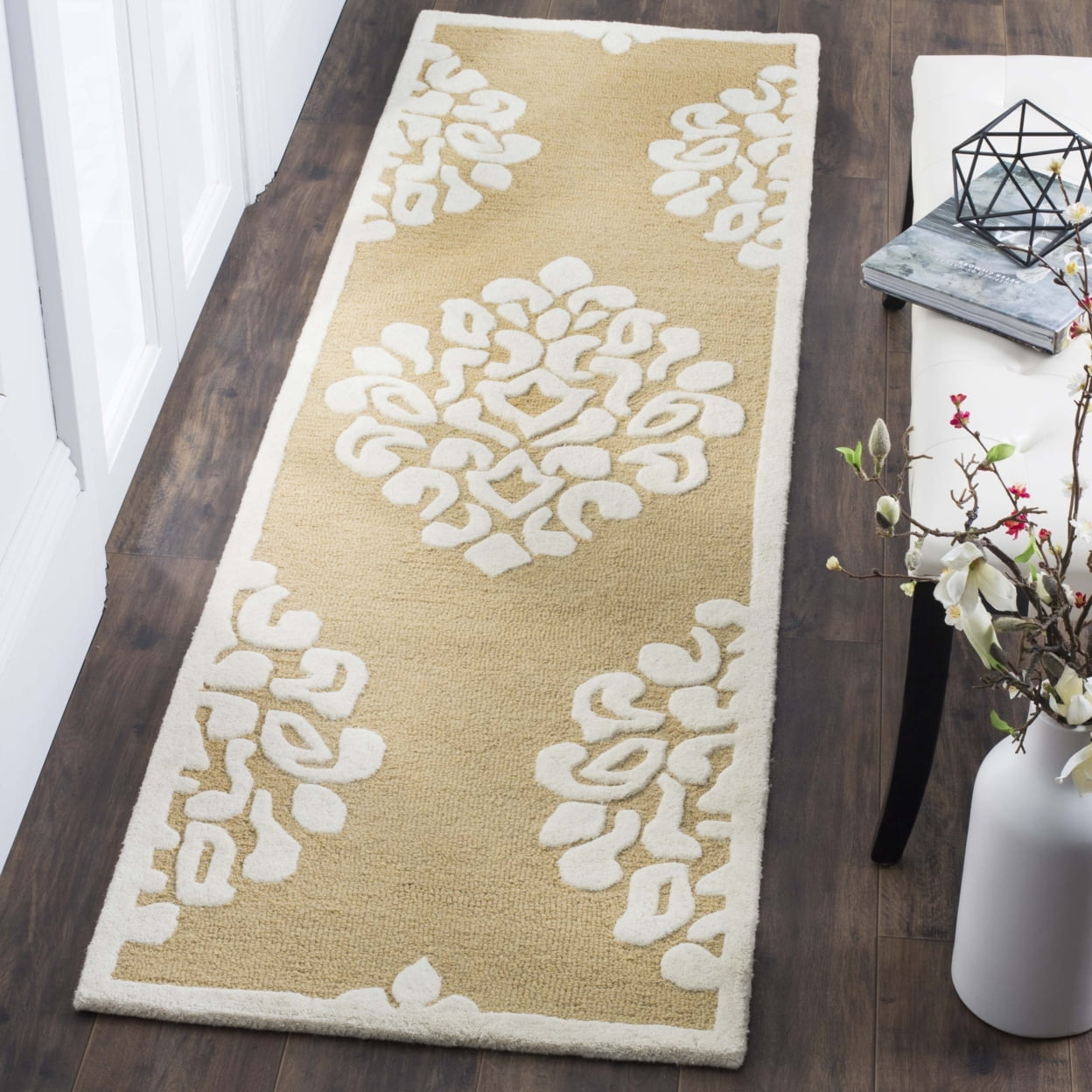 Floret Martha Stewart Hand Tufted Wool Damask Rug