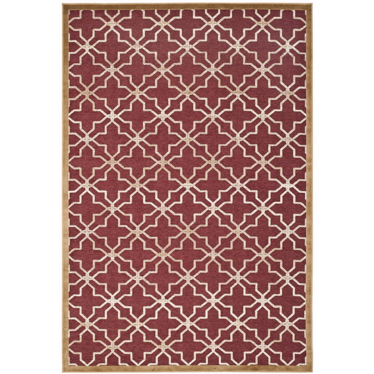 SAFAVIEH Martha Stewart Star Gradient Geometric Area Rug, Red/Ivory, 4' x 5'7"