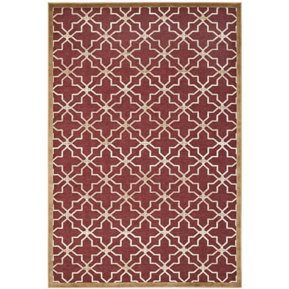SAFAVIEH Martha Stewart Star Gradient Geometric Area Rug, Red/Ivory, 4' x 5'7"