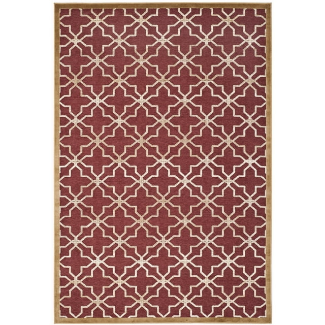 SAFAVIEH Martha Stewart Star Gradient Geometric Area Rug, Red/Ivory, 4' x 5'7"