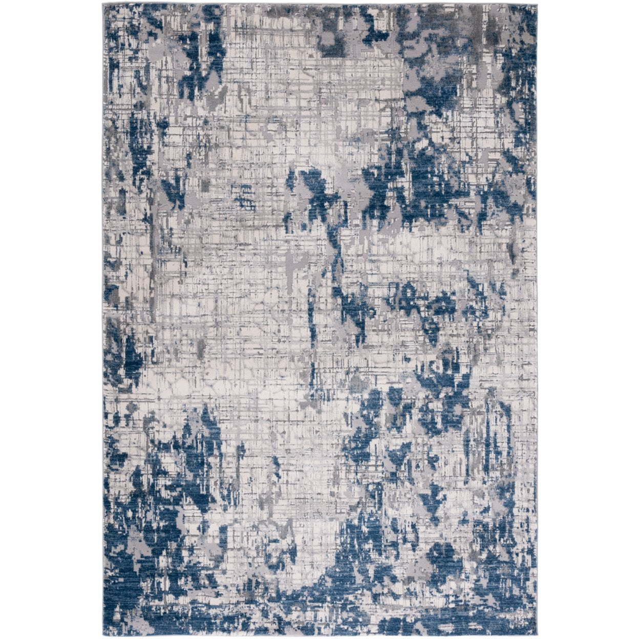 SAFAVIEH Meadow Bairre Abstract Area Rug, Ivory Grey/Blue, 9' x 12'