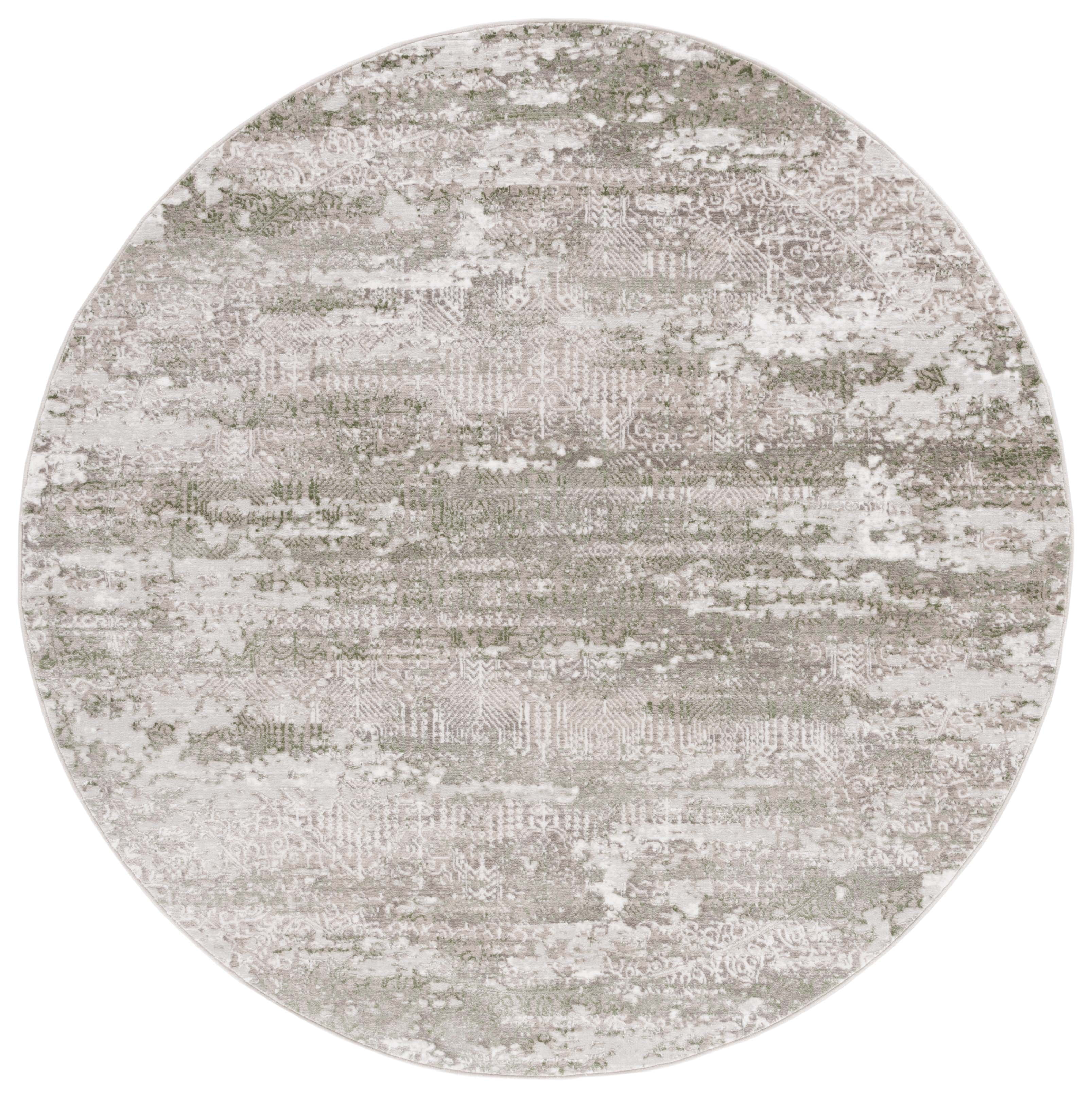 SAFAVIEH Meadow Beulah Abstract Area Rug, Beige/Sage, 6'7" x 6'7" Round