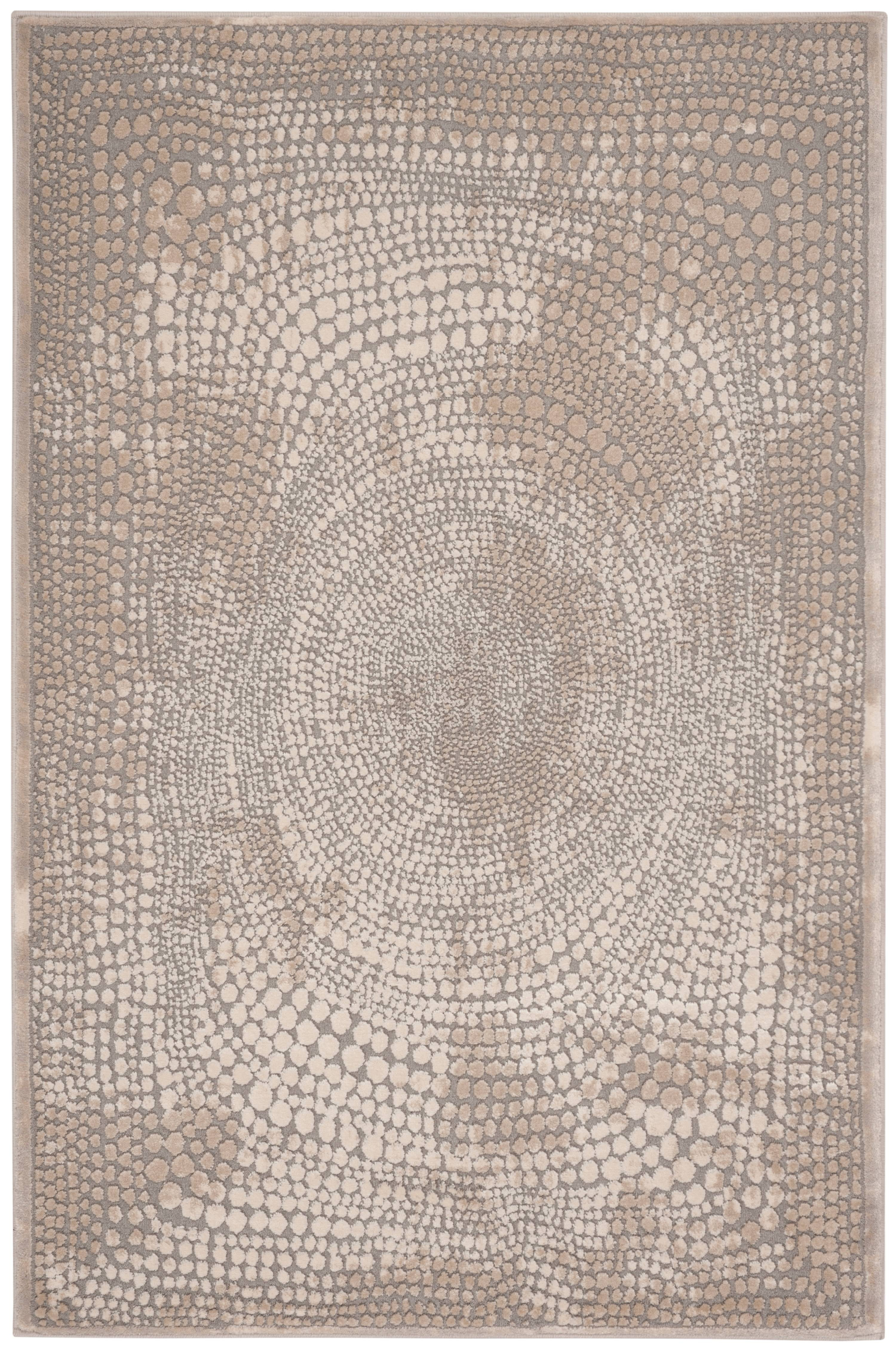 SAFAVIEH Meadow Lactrice Polka Dots Area Rug, Ivory/Grey, 3'3" x 5'