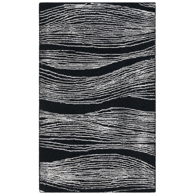 SAFAVIEH Metro Bridget Abstract Area Rug, Black/Ivory, 4' x 6'