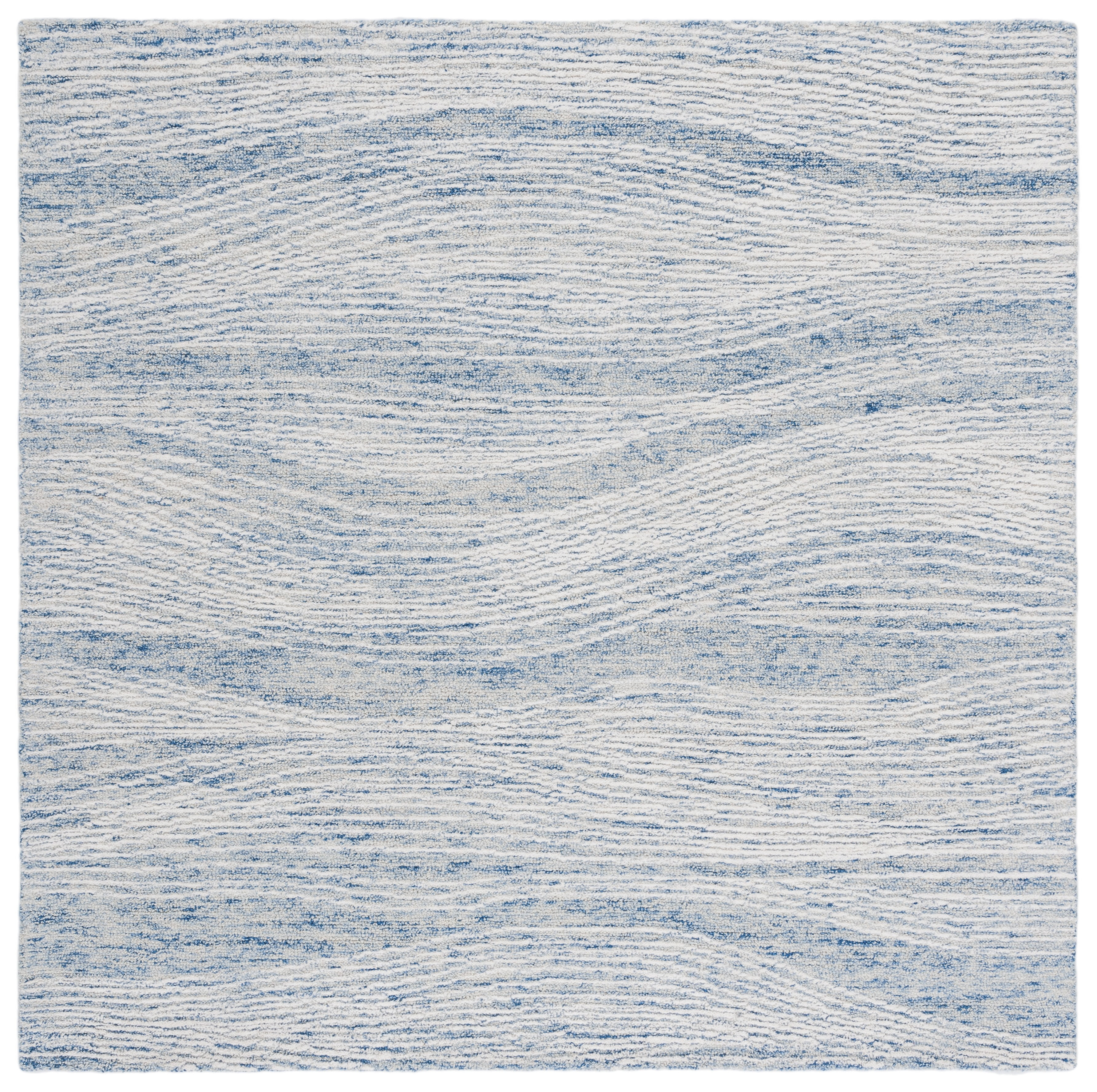 SAFAVIEH Metro Bridget Abstract Area Rug, Blue/Ivory, 6' x 6' Square