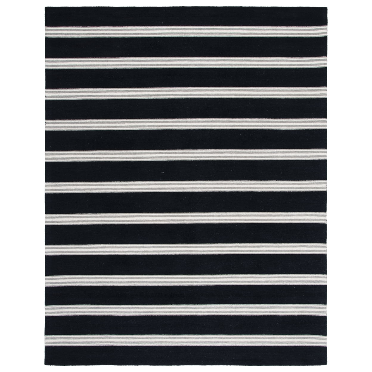 SAFAVIEH Metro Darion Striped Area Rug, Black/Ivory, 3' x 5'