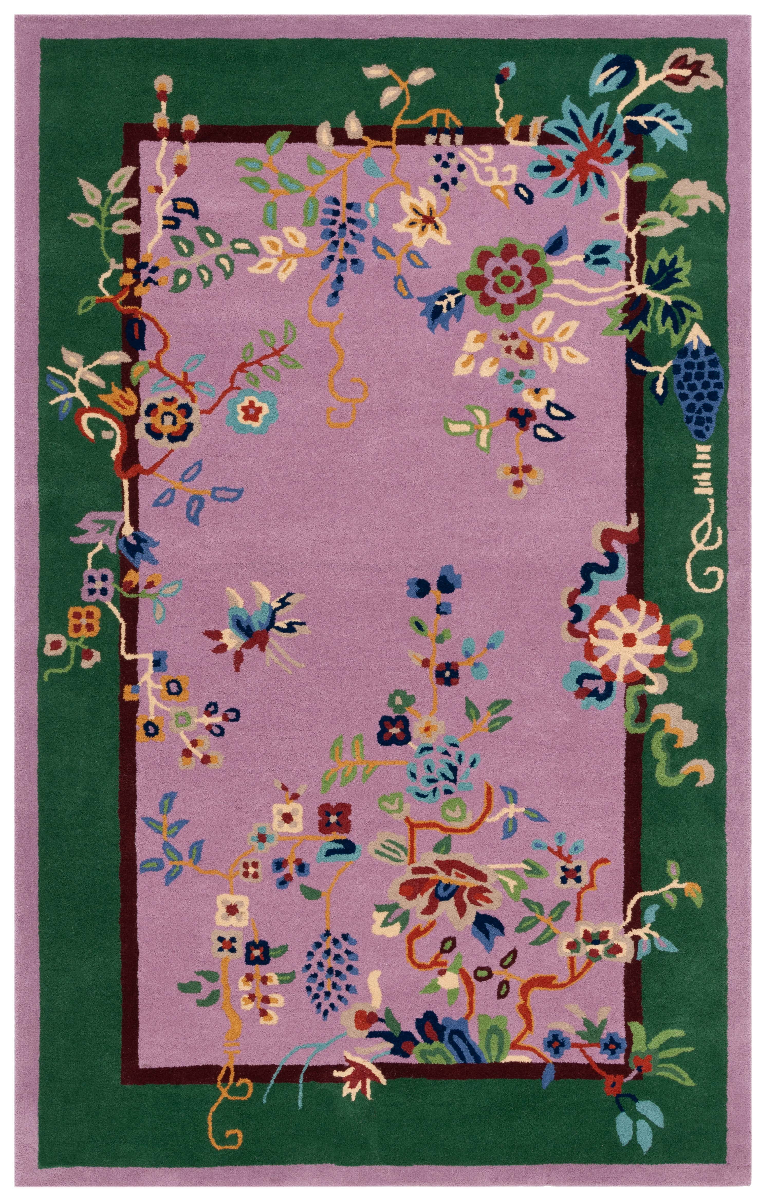 SAFAVIEH Metro Louise Floral Area Rug, Purple/Green, 5' x 8'