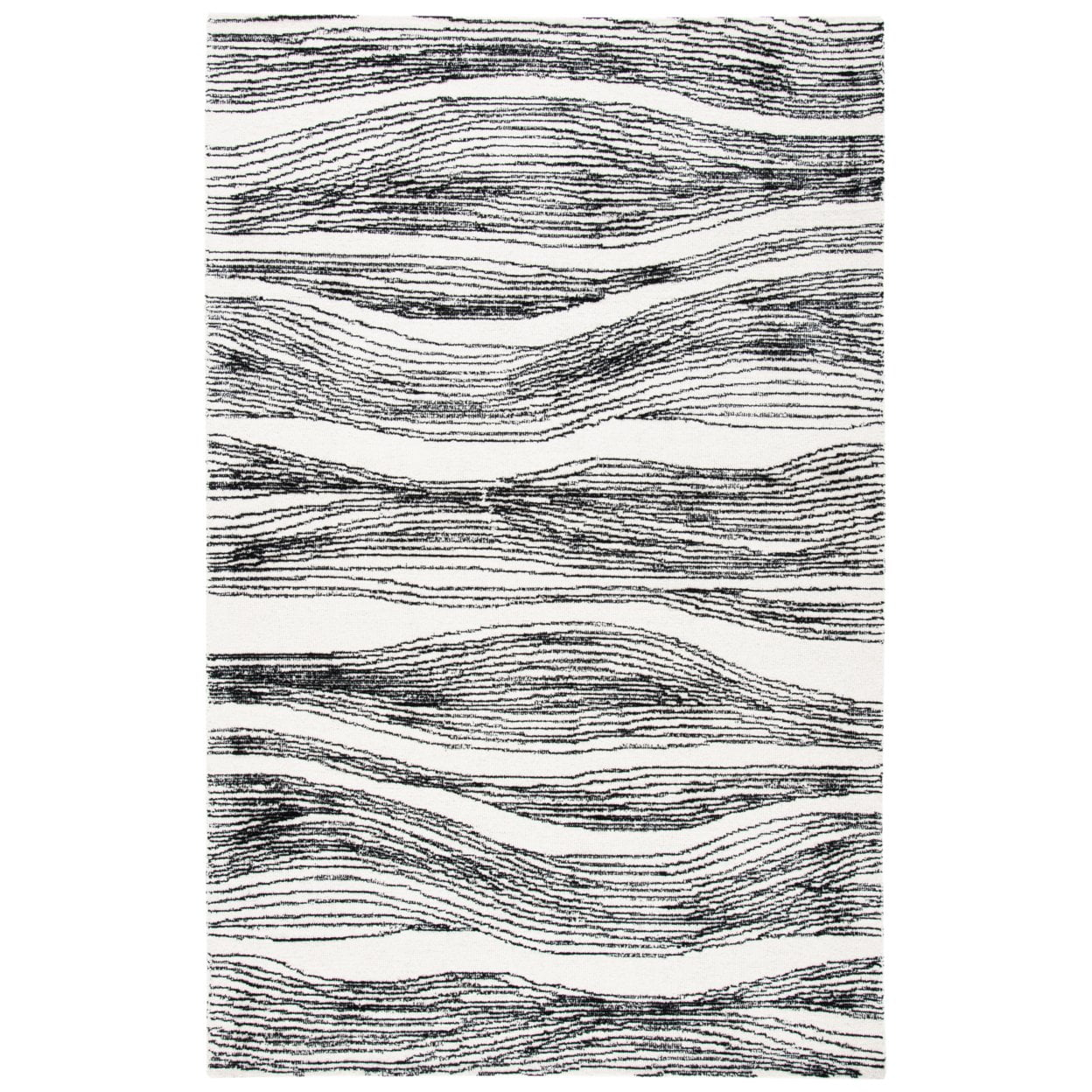 SAFAVIEH Metro Bridget Abstract Area Rug, Black/Ivory, 4' x 6'