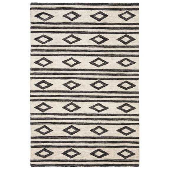 Micro-Loop MLP153 Hand Tufted Indoor Accent Rug - Ivory/Charcoal - 2'6"x4' - Safavieh