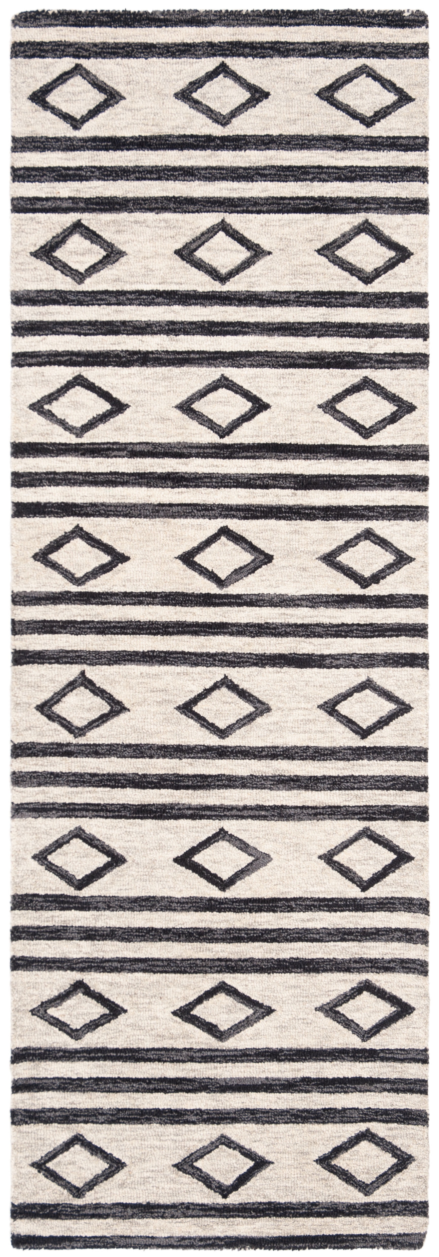 Micro-Loop MLP153 Hand Tufted Indoor Accent Rug - Ivory/Charcoal - 2'6"x5' - Safavieh