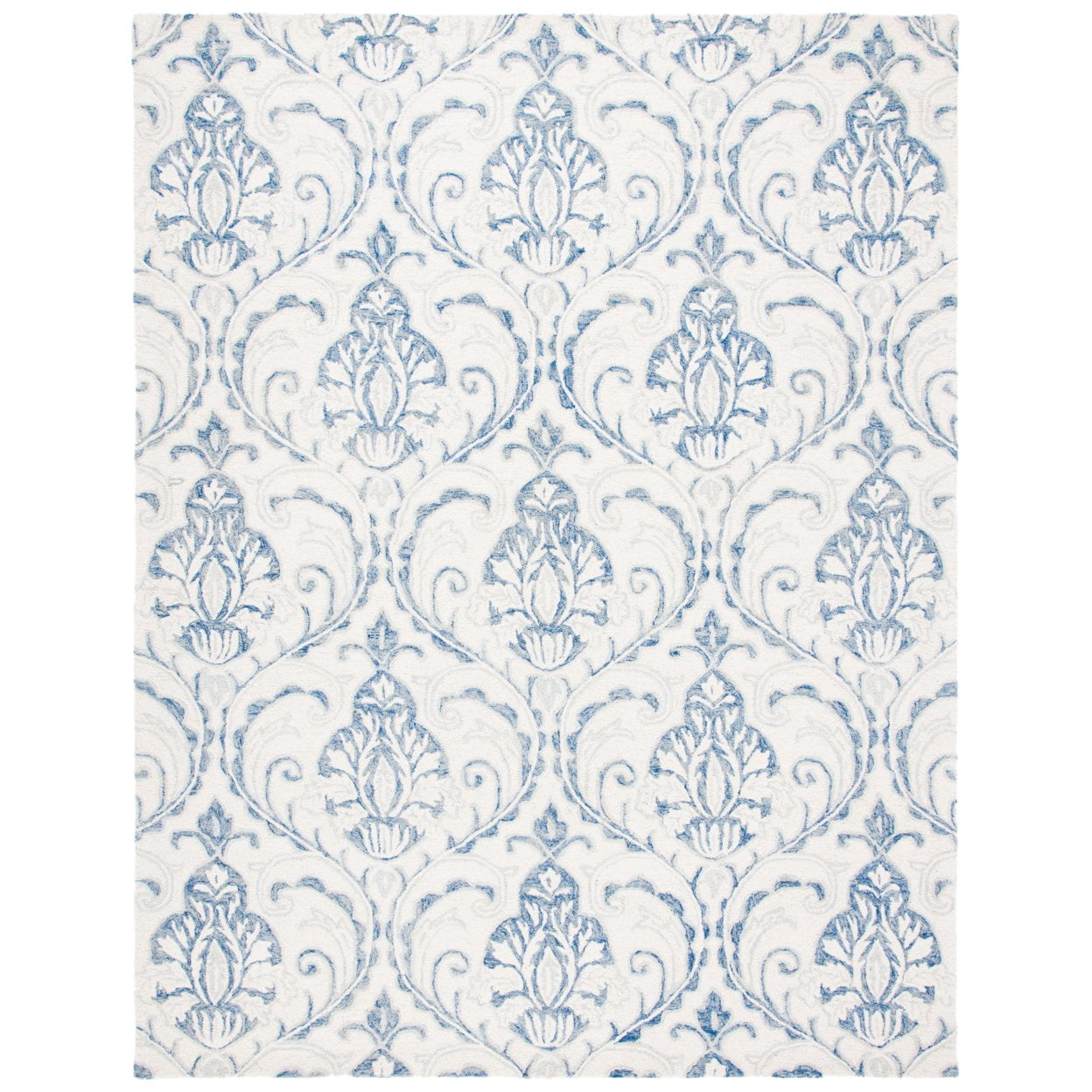 SAFAVIEH Micro-Loop Cornelius Floral Area Rug, Ivory/Blue, 10' x 14'