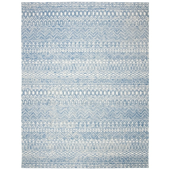 SAFAVIEH Micro-Loop Daithi Geometric Area Rug, Blue/Ivory, 10' x 14'