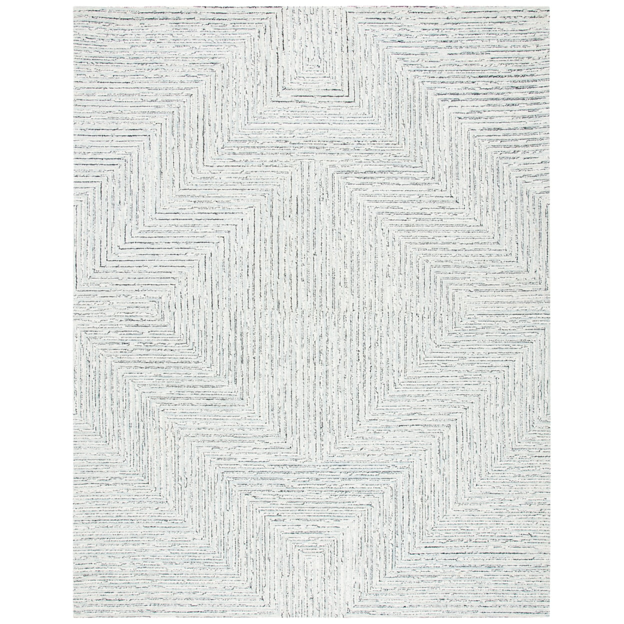 SAFAVIEH Micro-Loop Darden Geometric Area Rug, Light Grey/Ivory, 2' x 3'