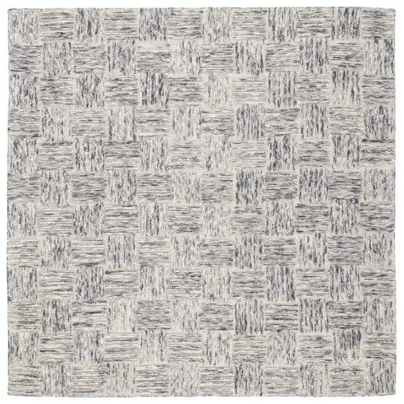 SAFAVIEH Micro-Loop Edythe Geometric Area Rug, Grey, 5' x 5' Square