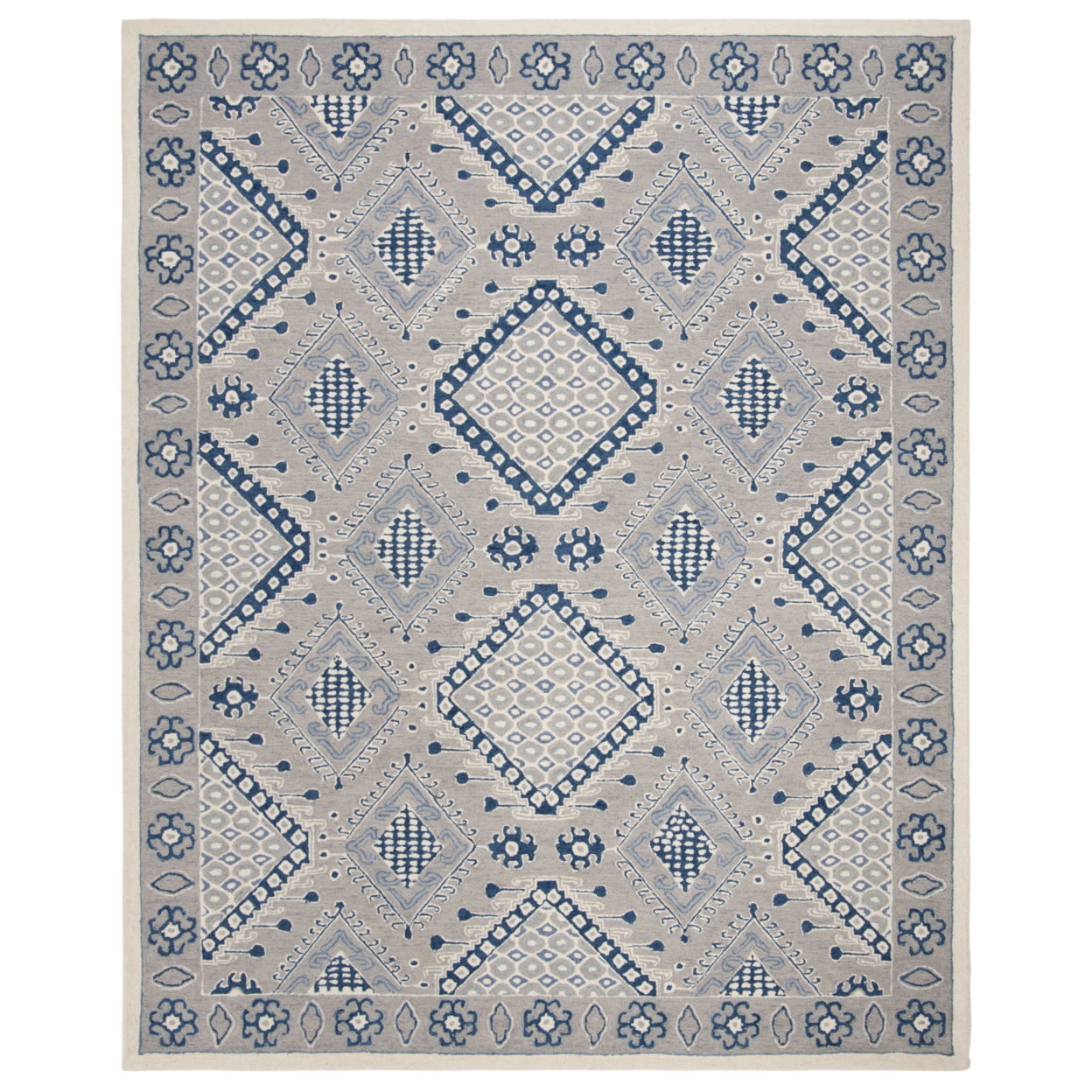 Micro-Loop MLP511 Hand Tufted Area Rug - Light Grey/Blue - 8'x10' - Safavieh.