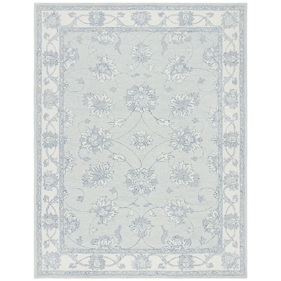 SAFAVIEH Micro-Loop Alfombra Oriental Larry, Azul Claro/marfil, 8' x 10'