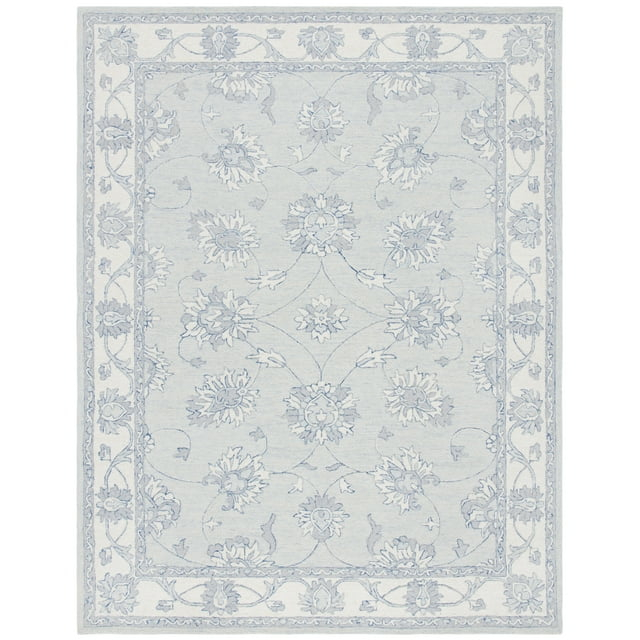 SAFAVIEH Micro-Loop Larry Oriental Area Rug, Light Blue/Ivory, 8' x 10'