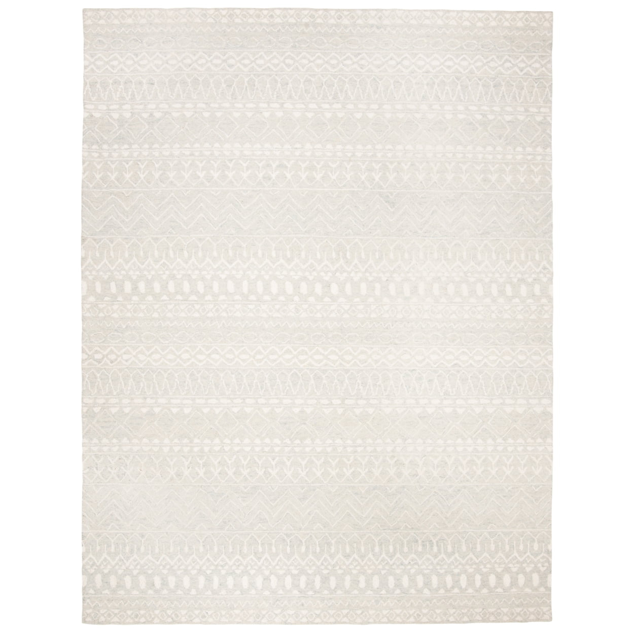 SAFAVIEH Micro-Loop Daithi Geometric Area Rug, Aqua/Ivory, 11' x 15'