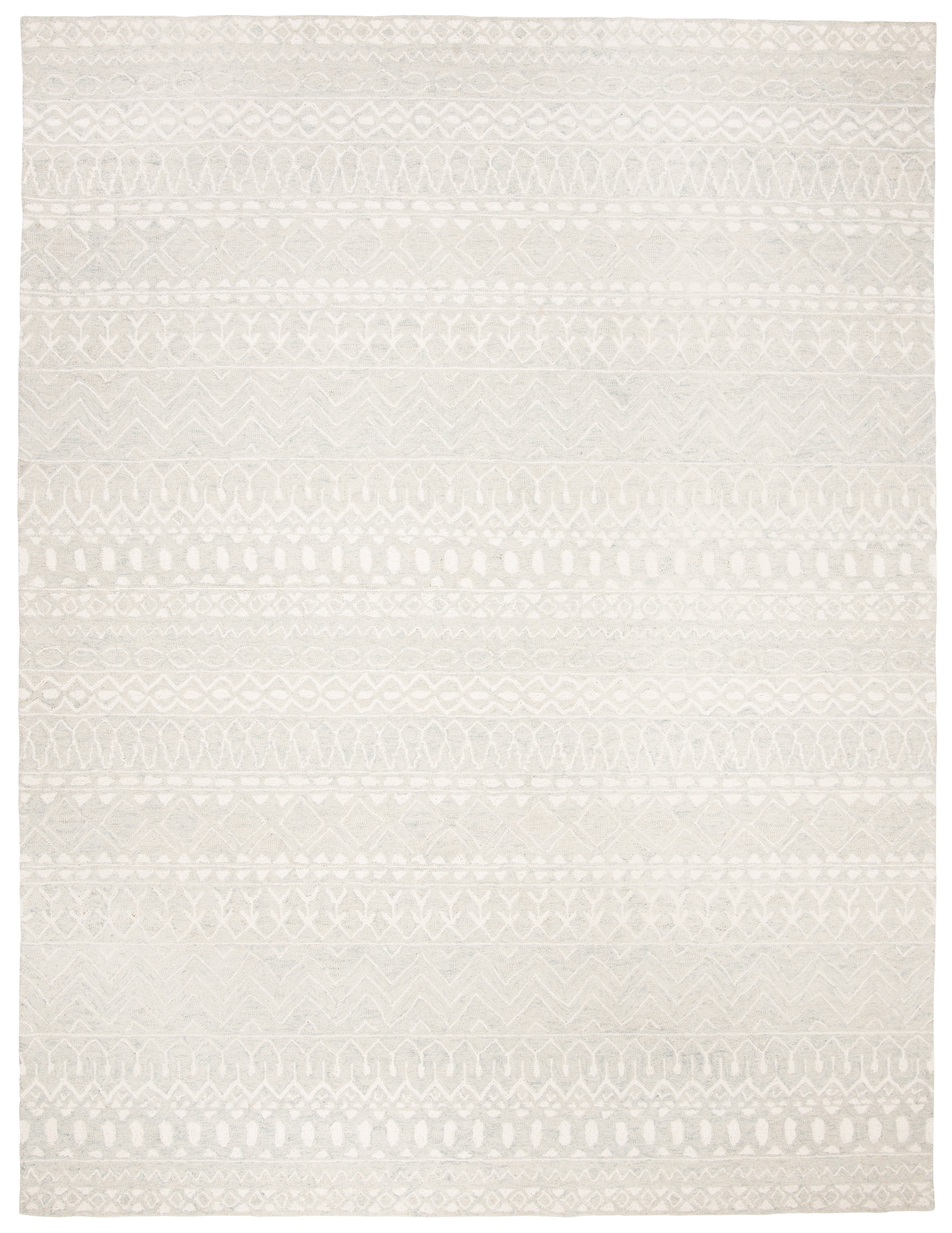 SAFAVIEH Micro-Loop Daithi Geometric Area Rug, Aqua/Ivory, 11' x 15'