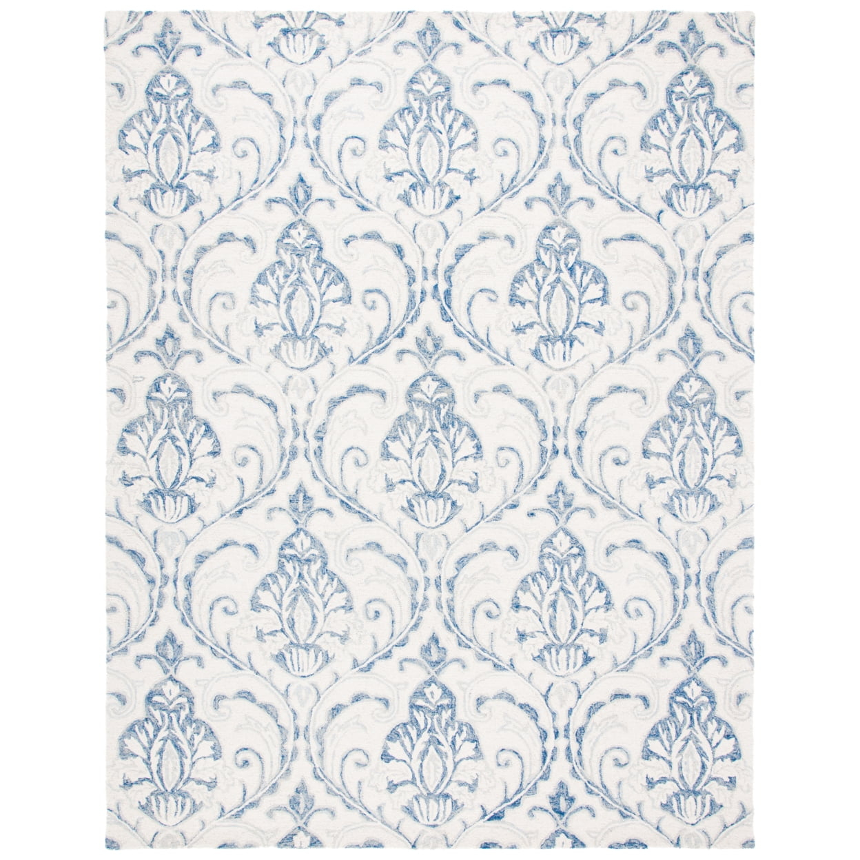 SAFAVIEH Micro-Loop Cornelius Floral Area Rug, Ivory/Blue, 10' x 14'