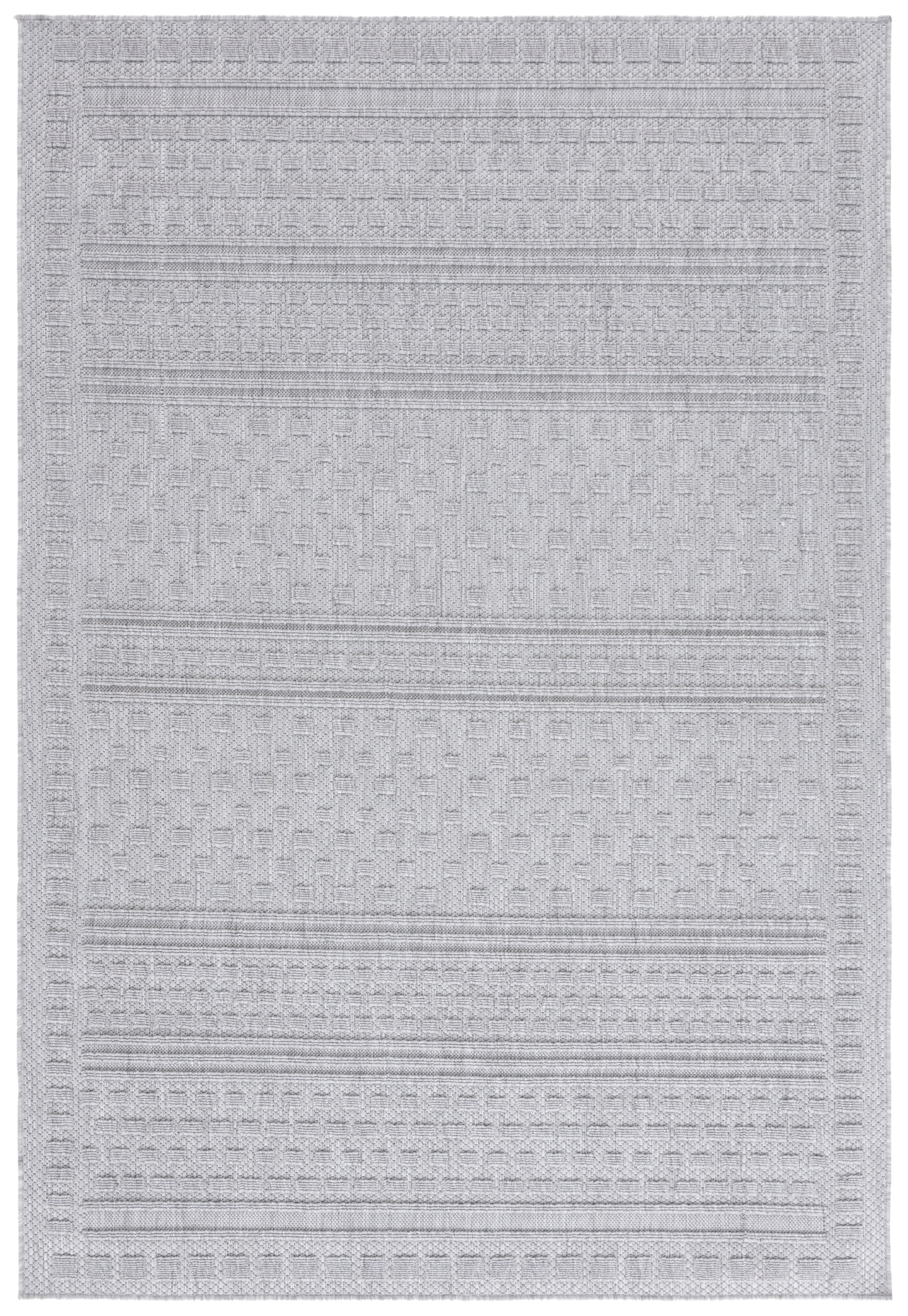 SAFAVIEH Milos Salvador Geometric Indoor/Outdoor Area Rug, Grey, 4' x 6'