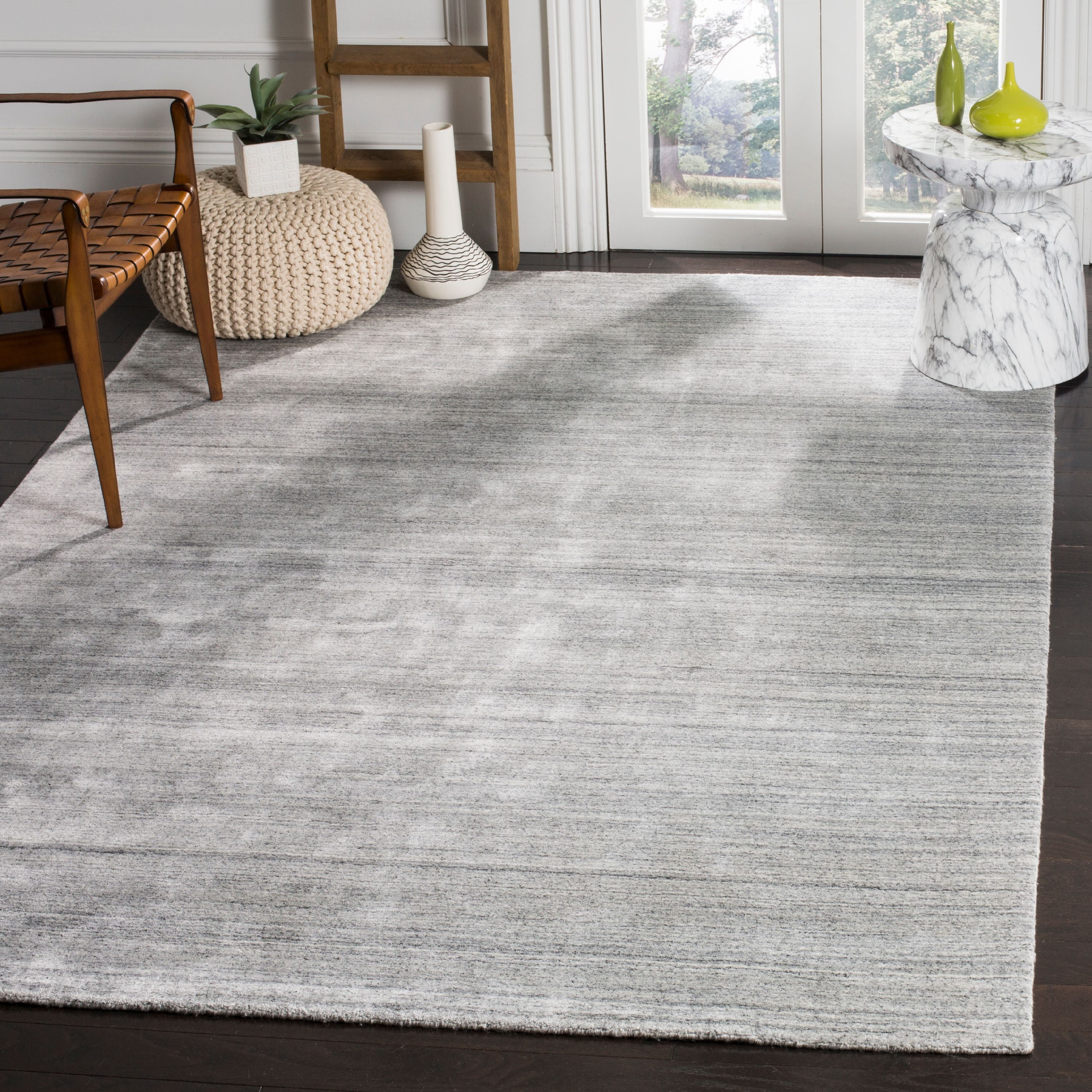 SAFAVIEH Mirage Branislav Solid Area Rug, Ash, 9' x 12'