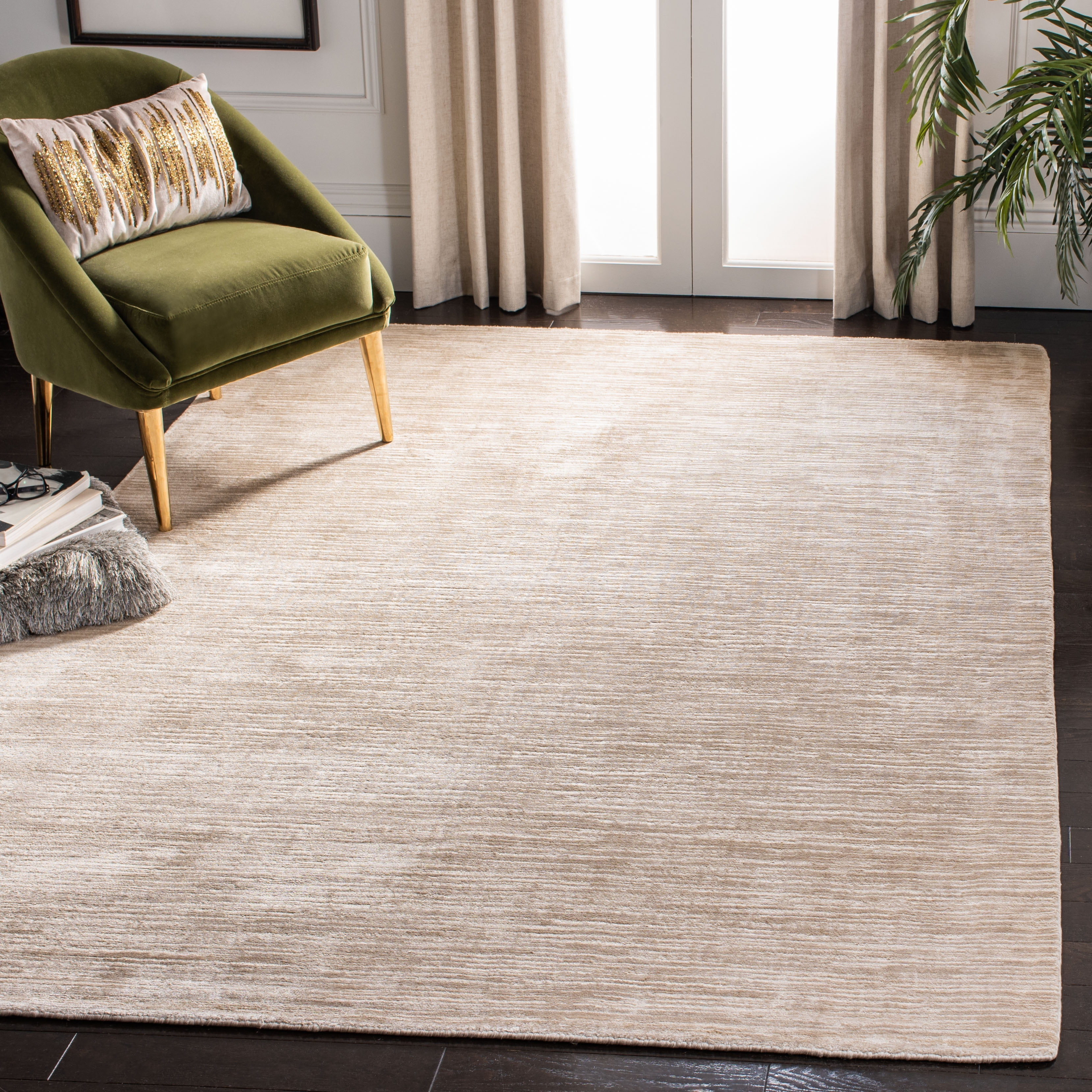 SAFAVIEH Mirage Proinsias Solid Area Rug, Beige, 3' x 5'