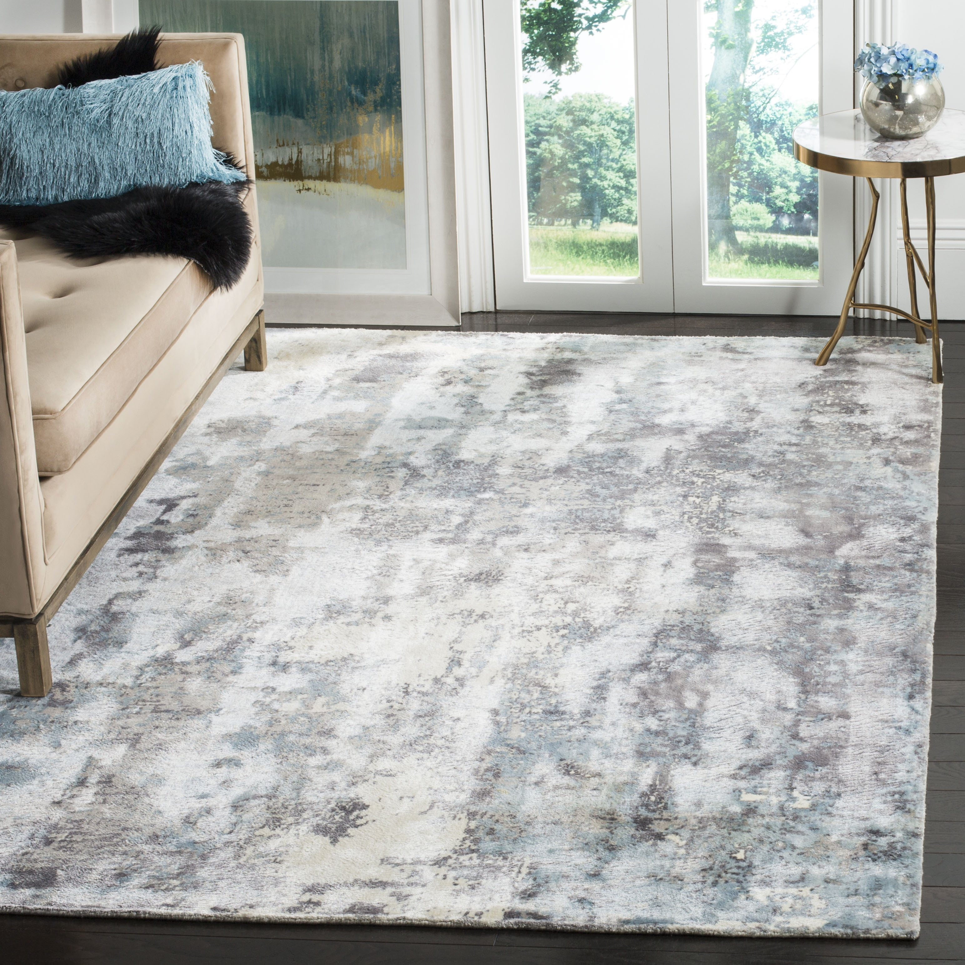 Mirage MIR724 Hand Loomed Indoor Area Rug - Ivory/Blue - 6'x9' - Safavieh.