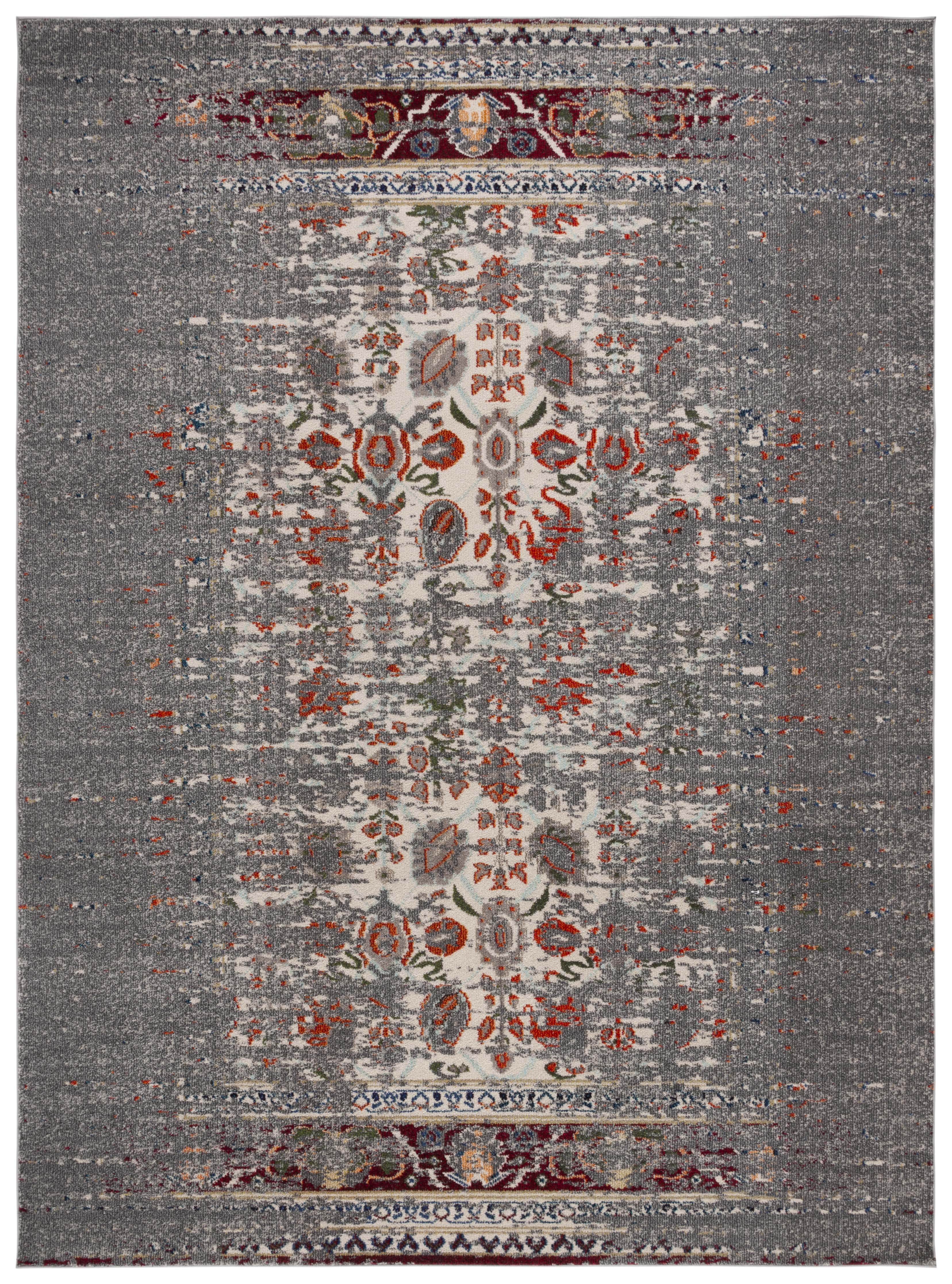 SAFAVIEH Monaco Annabelle Vintage Area Rug, Grey/Ivory, 9' x 12'