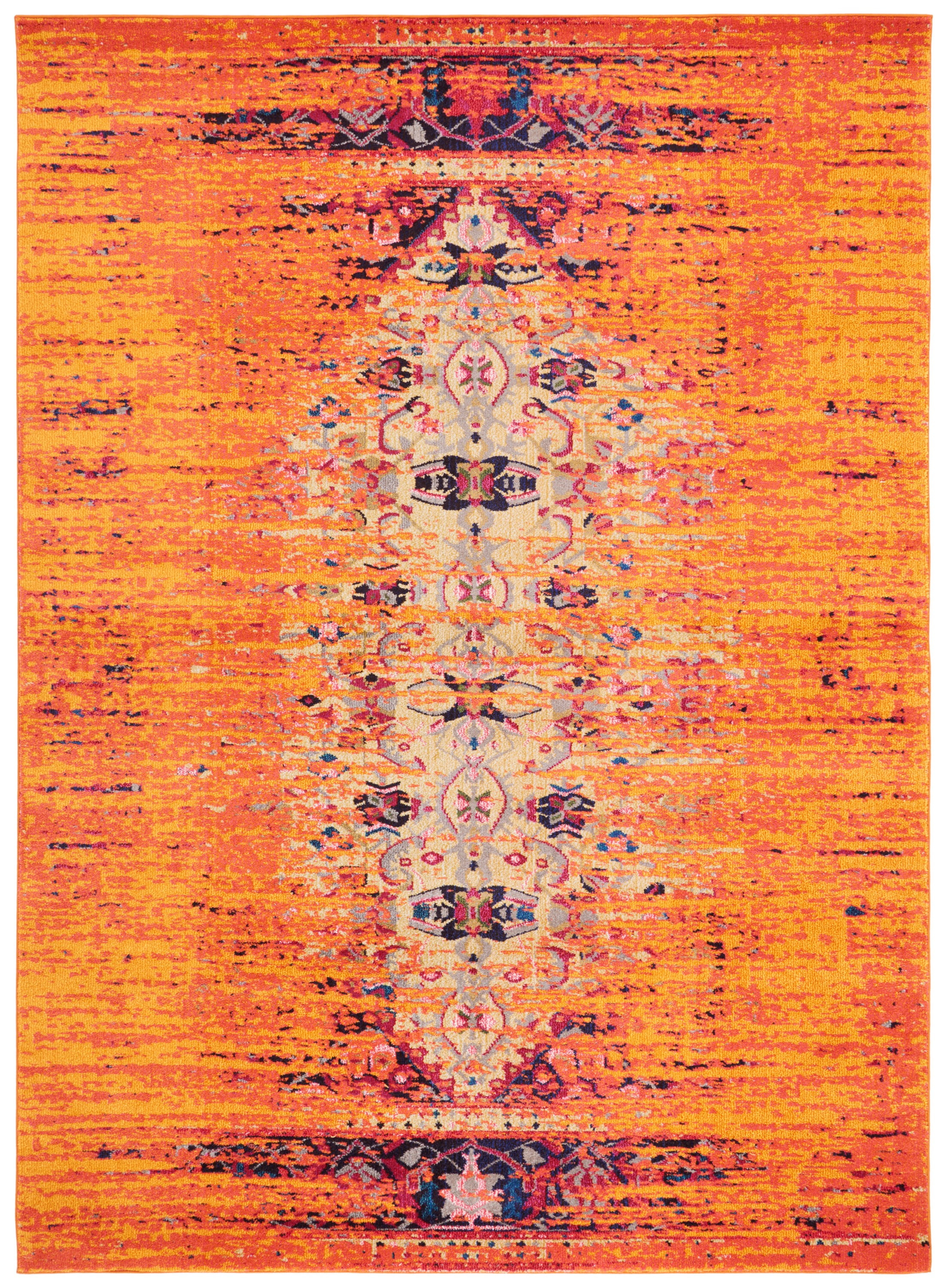 SAFAVIEH Monaco Elsdon Abstract Area Rug, Orange/Multi, 11' x 15'
