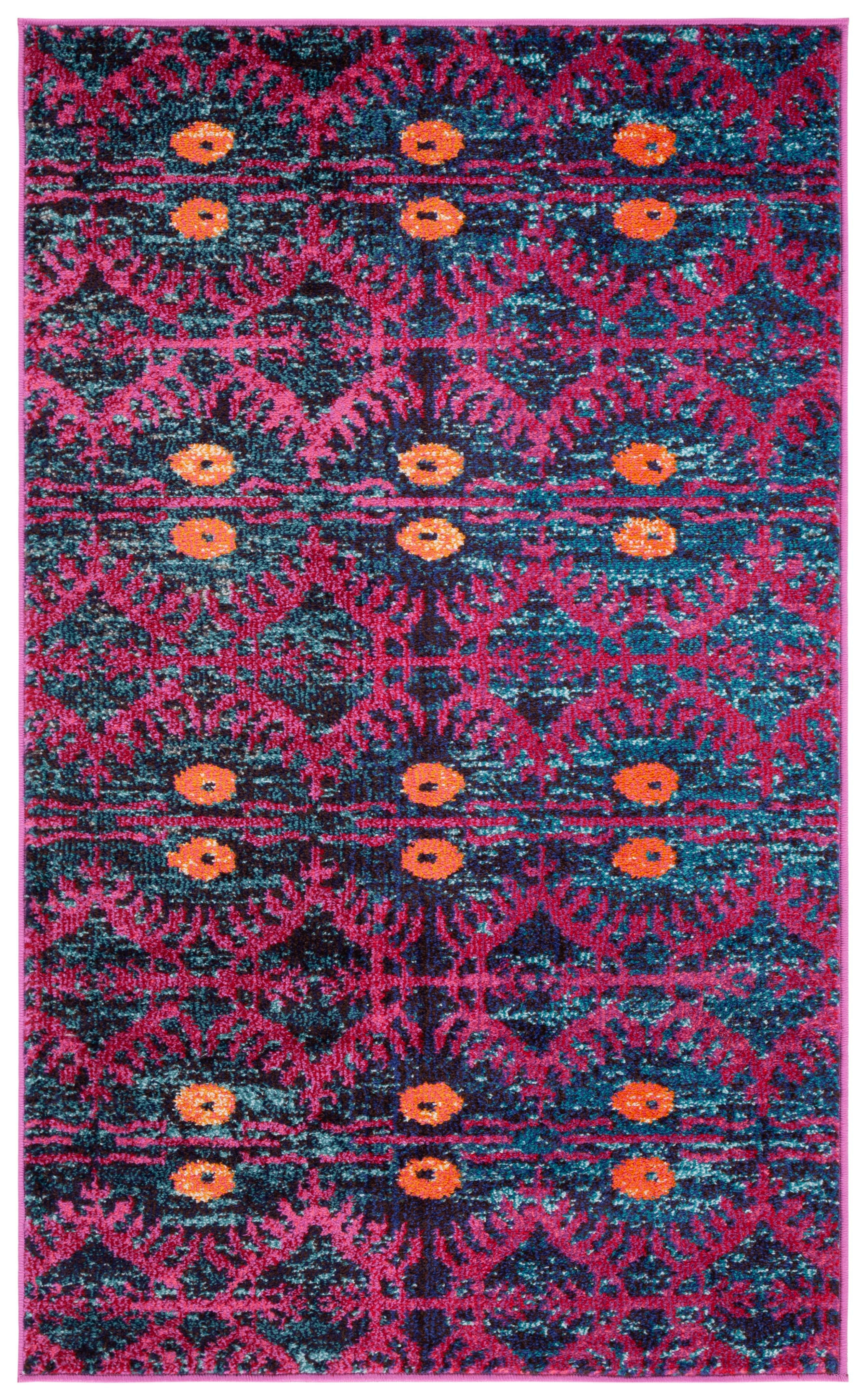SAFAVIEH Monaco Flannery Geometric Area Rug, Pink/Multi, 3' x 5'
