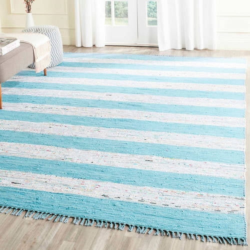 Montauk MTK720 Hand Woven Indoor Area Rug - Ivory/Turquoise - 4'x6' - Safavieh.