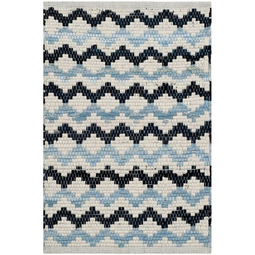 Montauk MTK120 Hand Woven Indoor Accent Rug - Ivory Blue/Black - 4'x6' - Safavieh