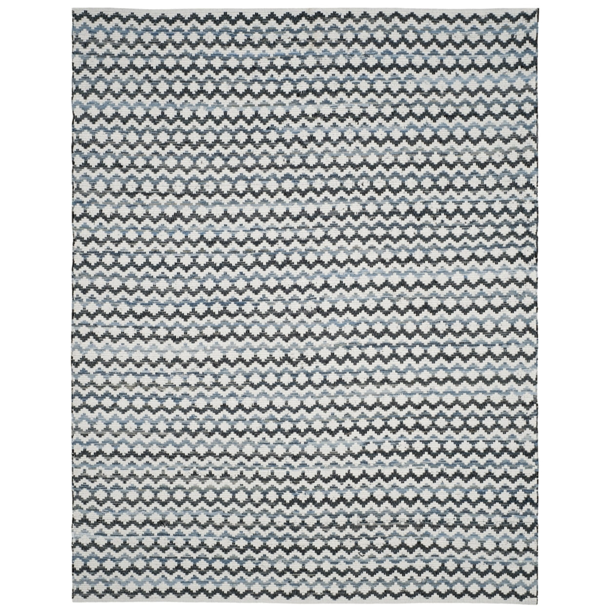 Montauk MTK120 Hand Woven Indoor Accent Rug - Ivory Blue/Black - 4'x6' - Safavieh