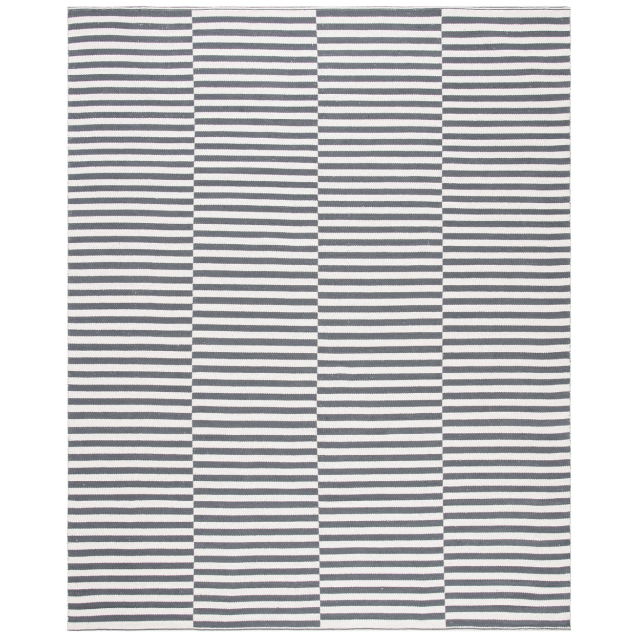 SAFAVIEH Montauk Raeyln Geometric Cotton Area Rug, Ivory/Grey, 10' x 14'