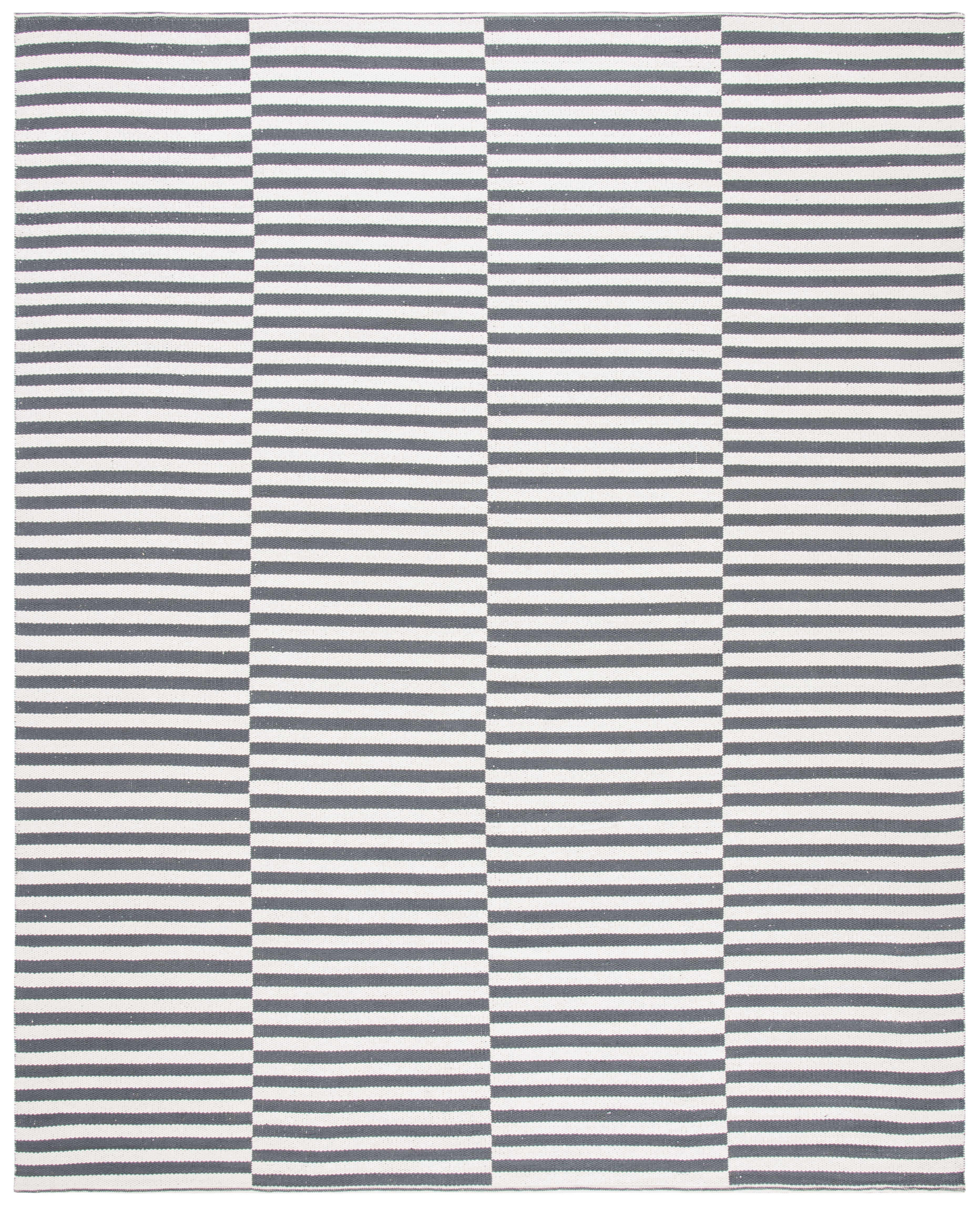 SAFAVIEH Montauk Raeyln Geometric Cotton Area Rug, Ivory/Grey, 10' x 14'