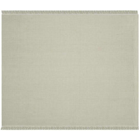 SAFAVIEH Montauk Patton Geometric Cotton Area Rug, Ivory/Green, 4' x 4' Square