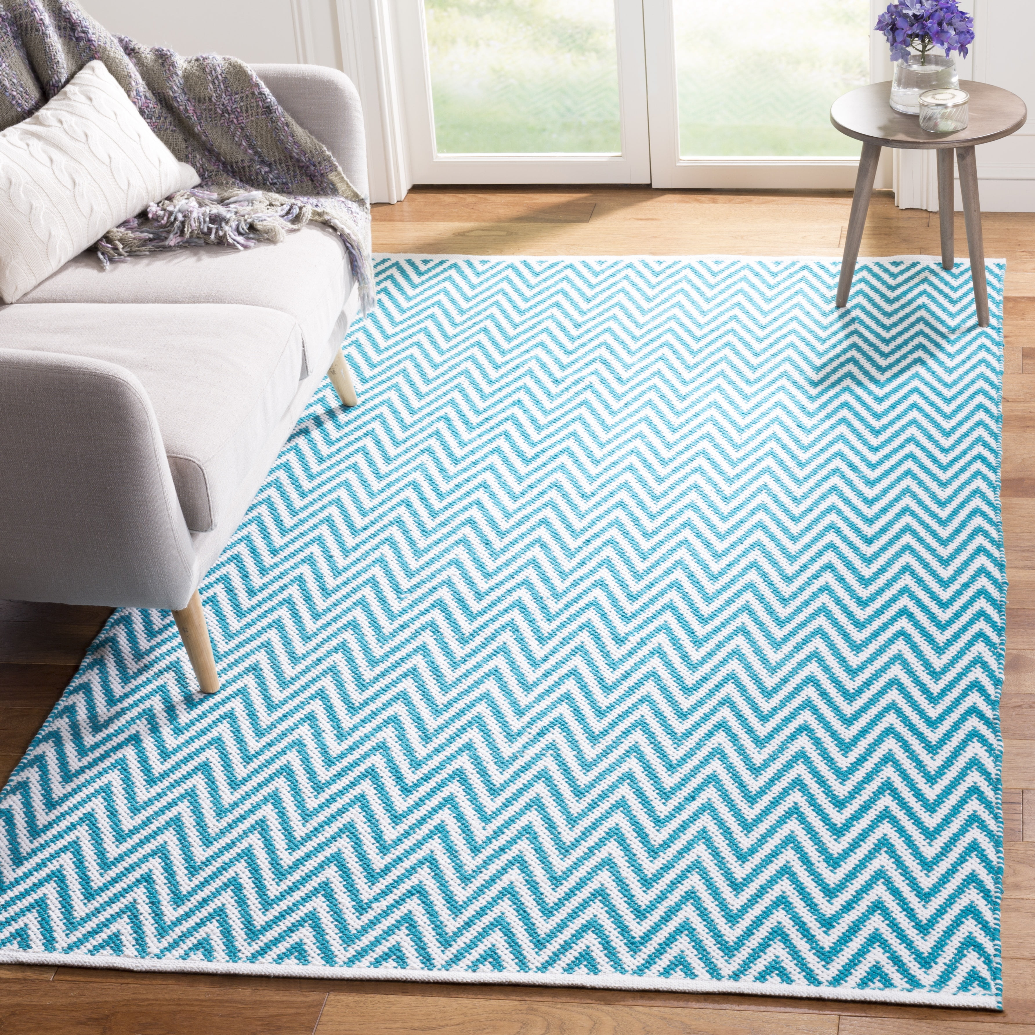 Montauk MTK812 Hand Woven Accent Rug - Turquoise/Ivory - 2'6"x4' - Safavieh.