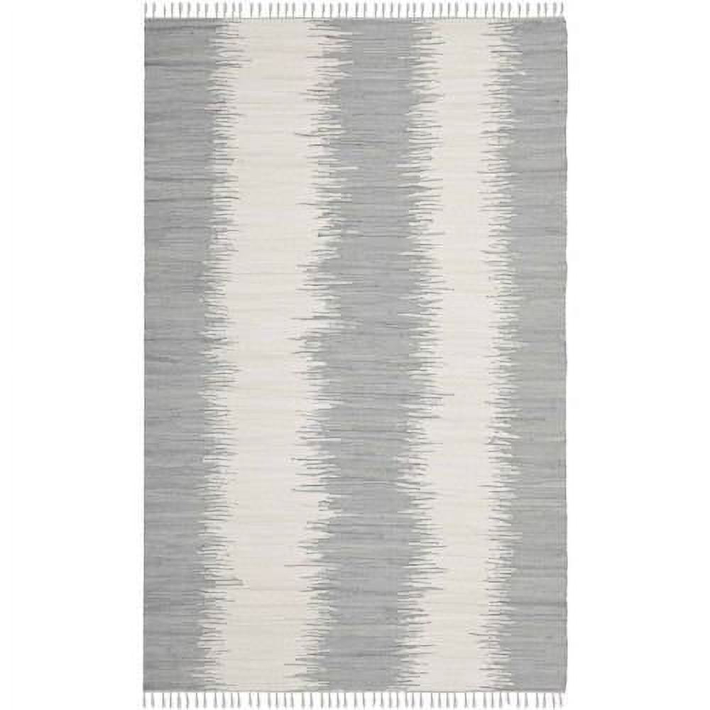SAFAVIEH Montauk Twyla Striped Cotton Area Rug, Grey, 9' x 12'