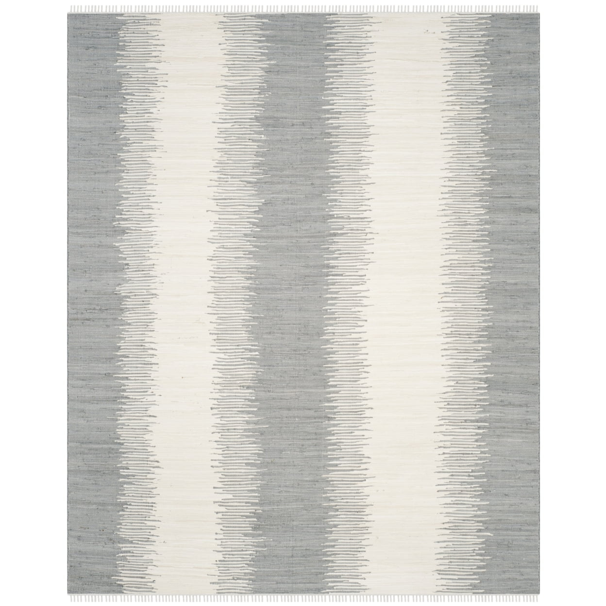 SAFAVIEH Montauk Twyla Striped Cotton Area Rug, Grey, 9' x 12'