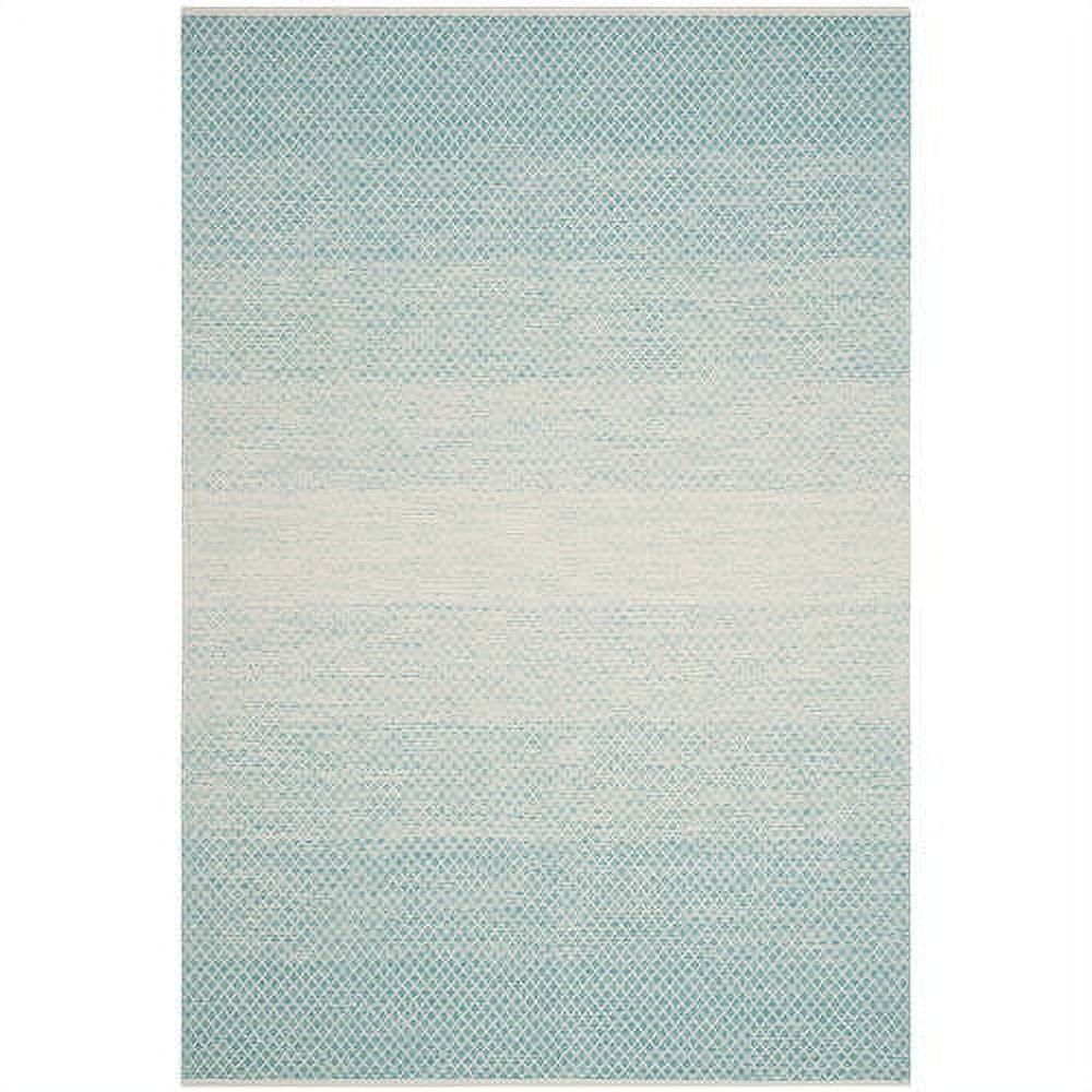 SAFAVIEH Montauk Vaughn Geometric Cotton Area Rug, Turquoise/Ivory, 6' x 9'