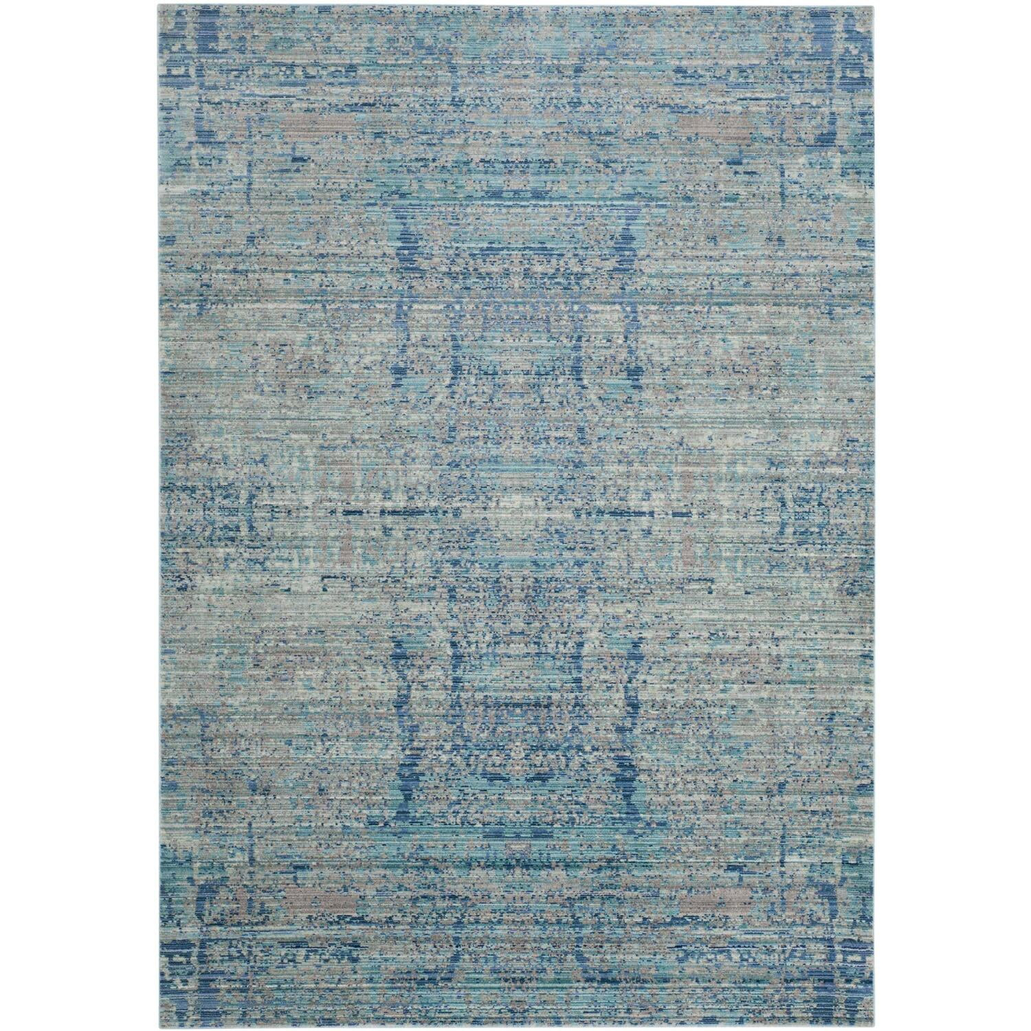 SAFAVIEH Mystique Gabriel Overdyed Polyester Area Rug, Light Blue/Multi, 5' x 8'