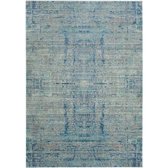 SAFAVIEH Mystique Gabriel Overdyed Polyester Area Rug, Light Blue/Multi, 5' x 8'