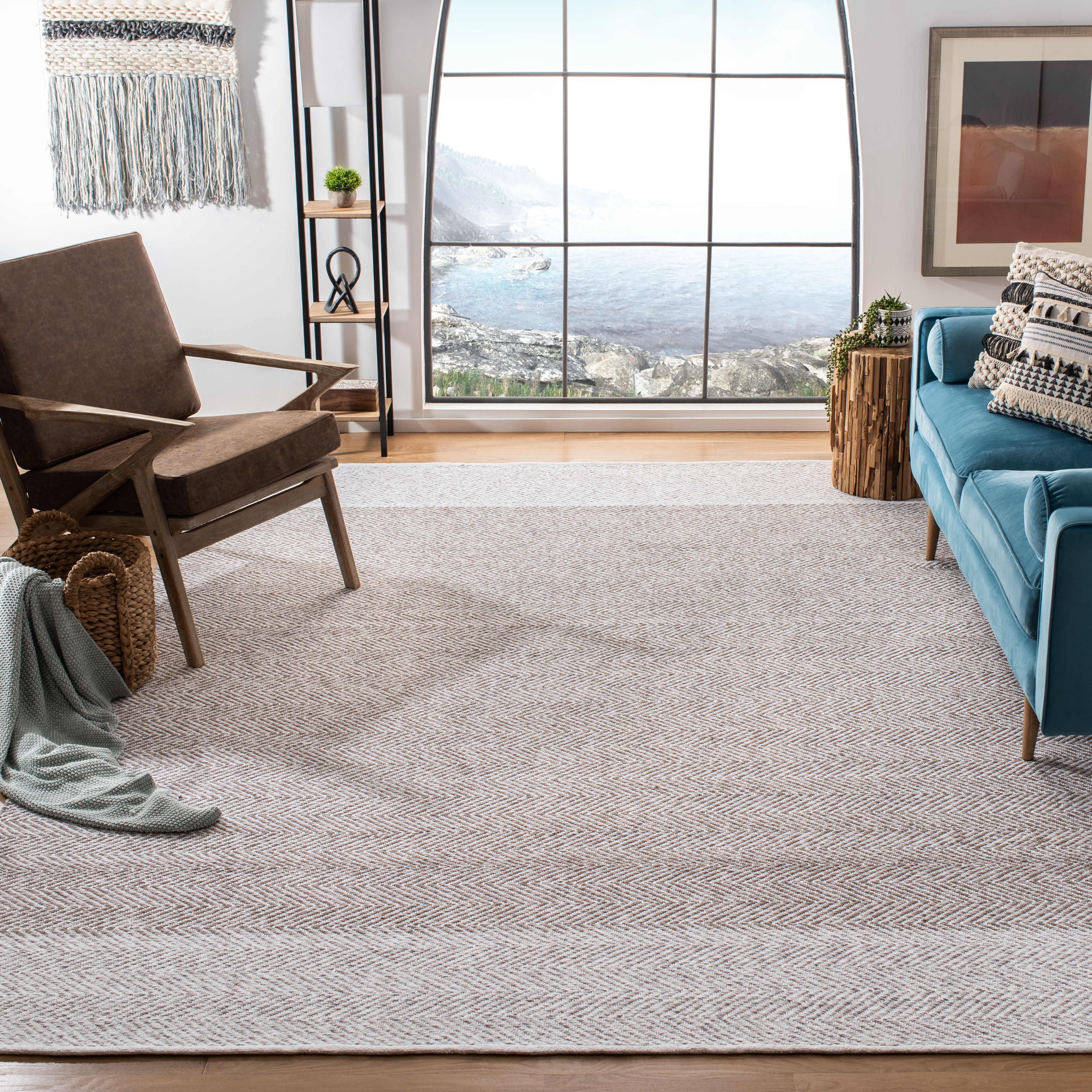 Nantucket NAN148 Hand Loomed Area Rug - Ivory/Taupe - 8'x10' - Safavieh.