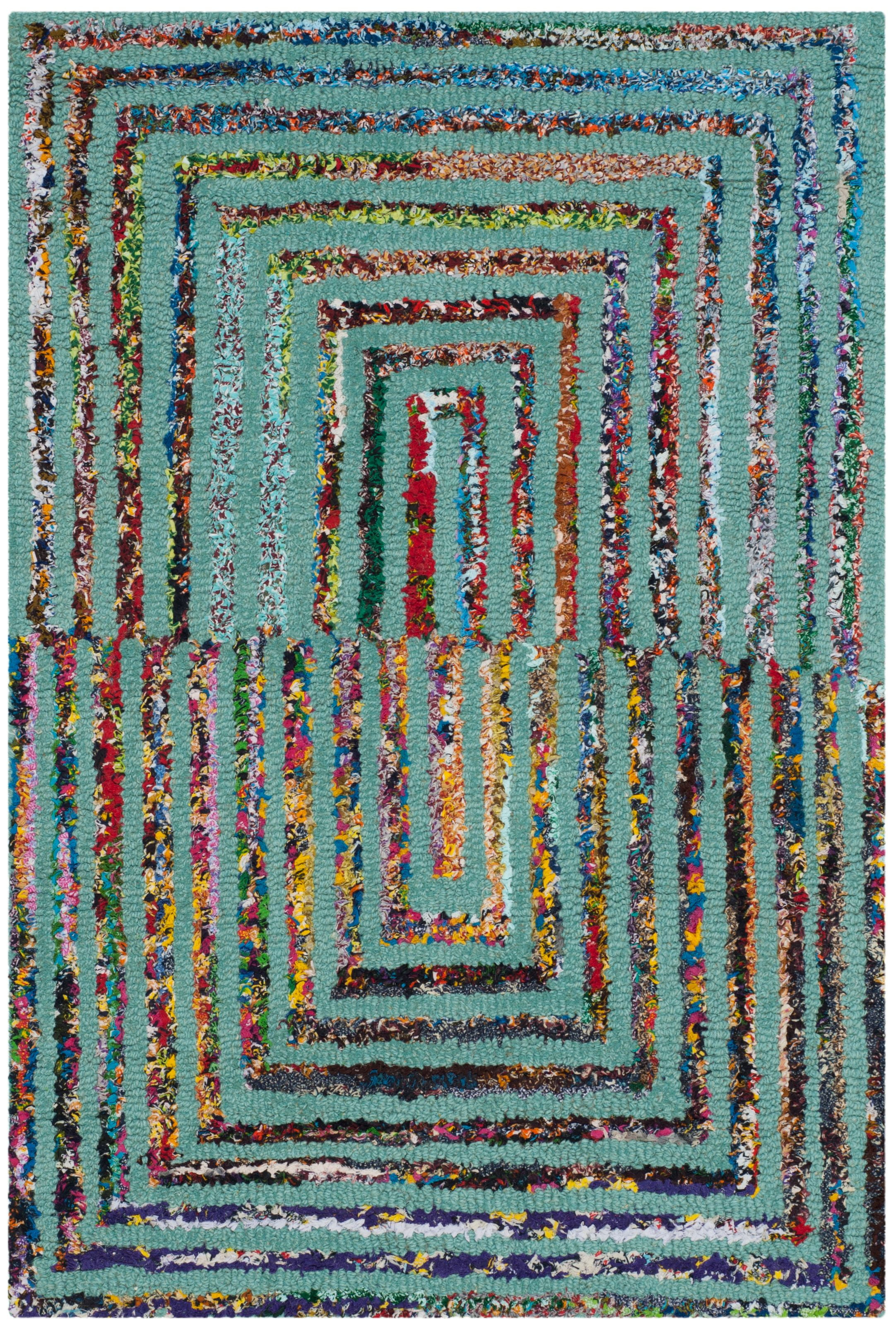 SAFAVIEH Nantucket Sybella Geometric Area Rug, Teal, 2' x 3'