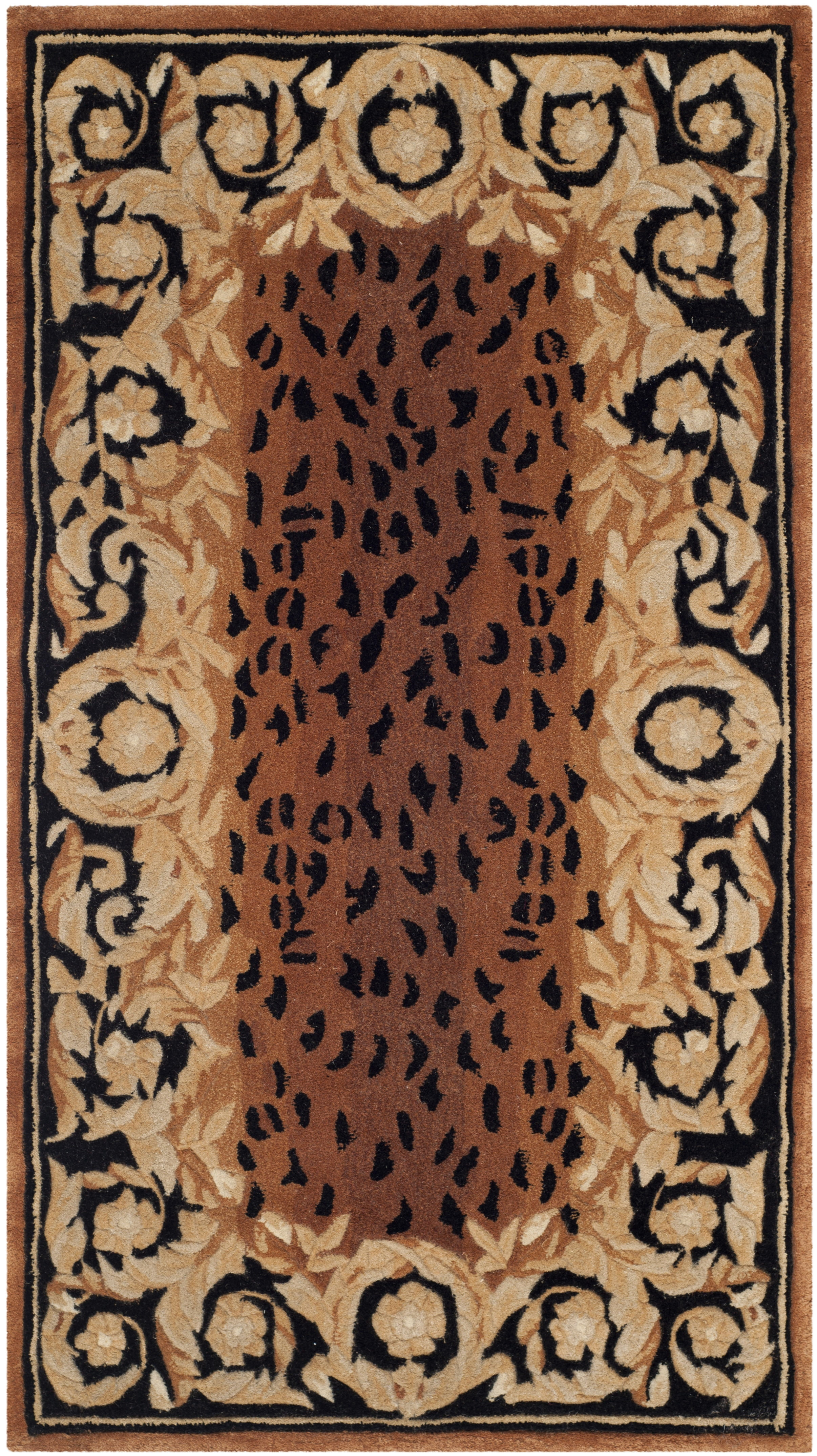 Naples NA712 Hand Tufted Accent Rug - Black/Gold - 2'6"x4'6" - Safavieh.