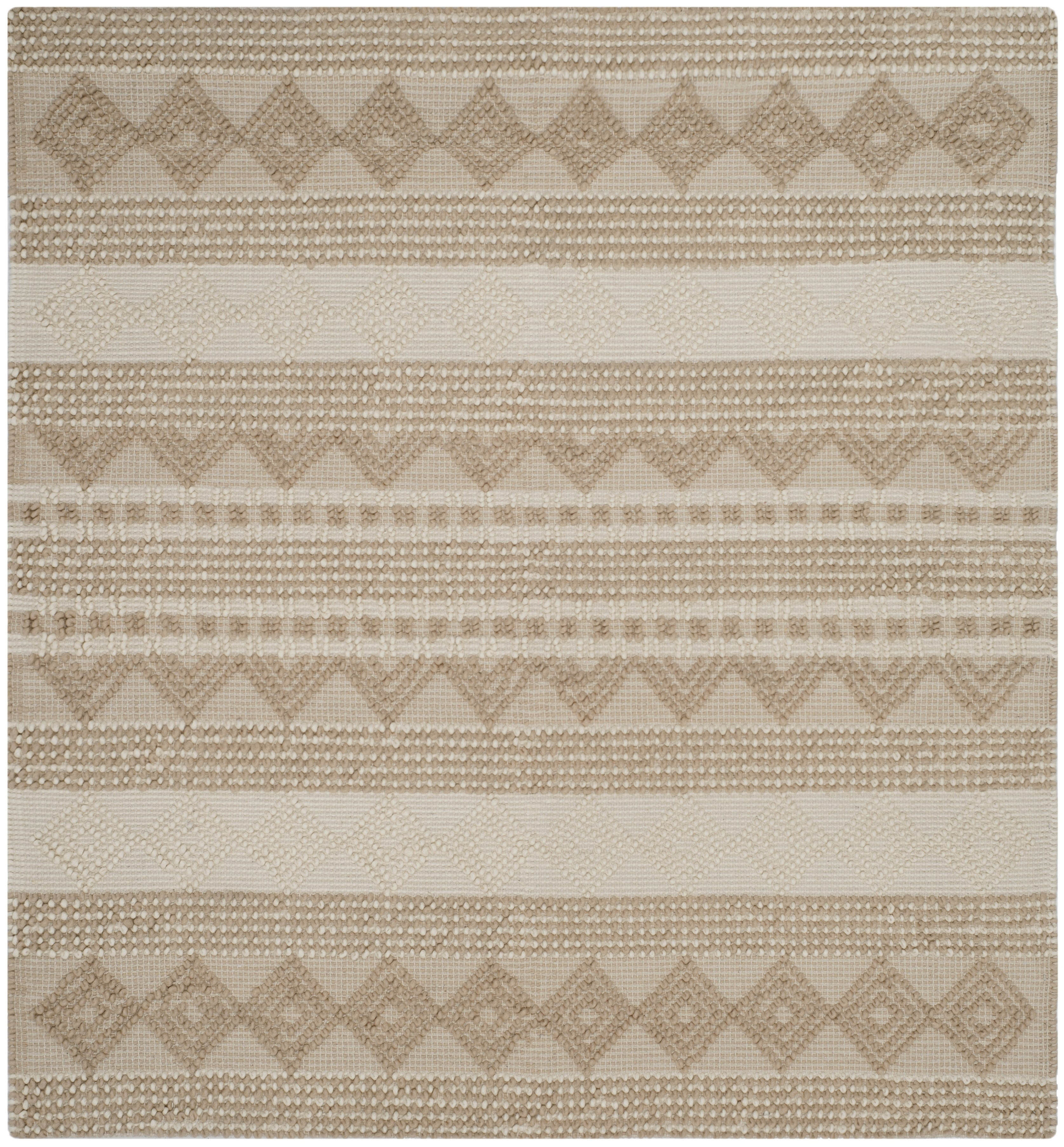 SAFAVIEH Natura Carly Geometric Area Rug, Beige/Ivory, 10' x 10' Square